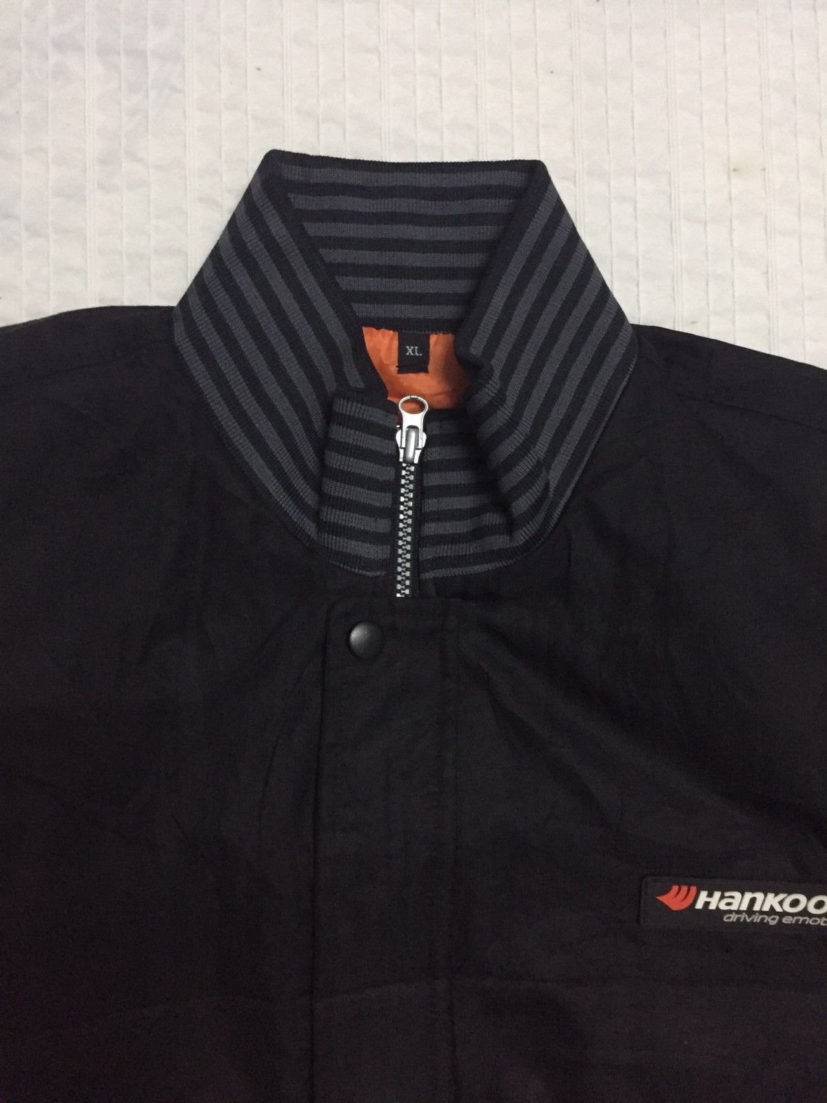 Japanese Brand Hankook Driving Emotion With Stripes Brim Zipper Jacket Size US XL / EU 56 / 4 - 6 Thumbnail