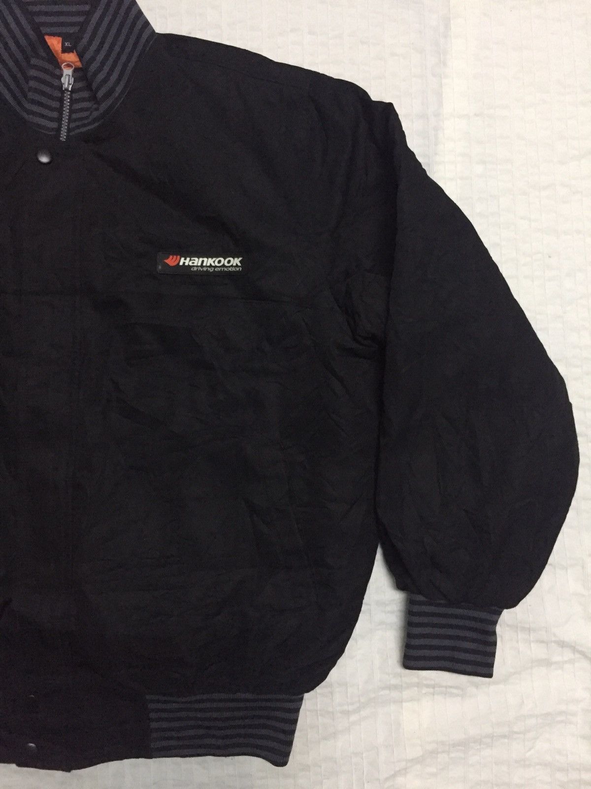 Japanese Brand Hankook Driving Emotion With Stripes Brim Zipper Jacket Size US XL / EU 56 / 4 - 4 Thumbnail