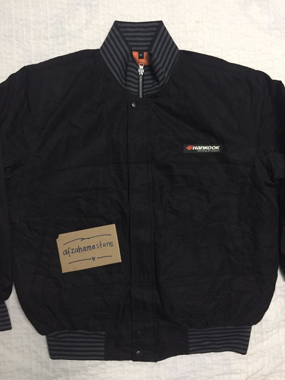 Japanese Brand Hankook Driving Emotion With Stripes Brim Zipper Jacket Size US XL / EU 56 / 4 - 3 Thumbnail