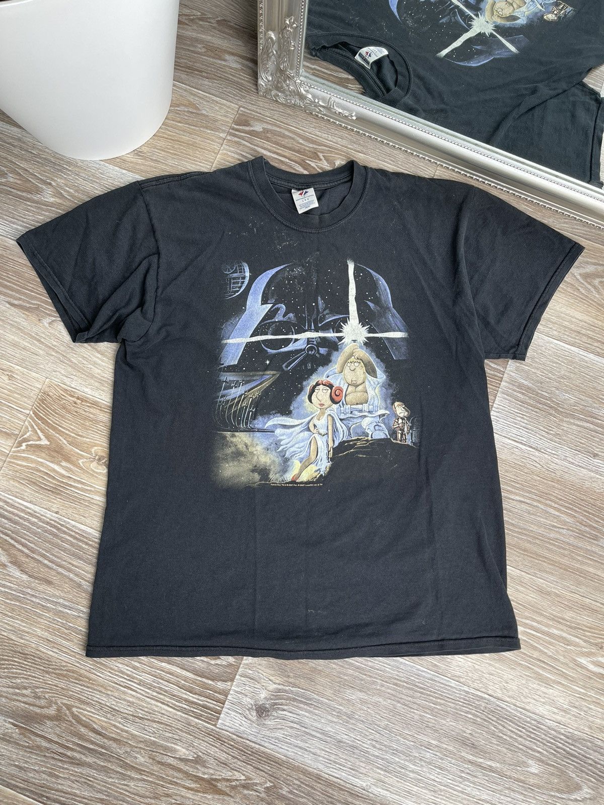 00'S Delta Family Guy Character Print T-Shirt Men's M cotton navy blue type Vintage Second Hand