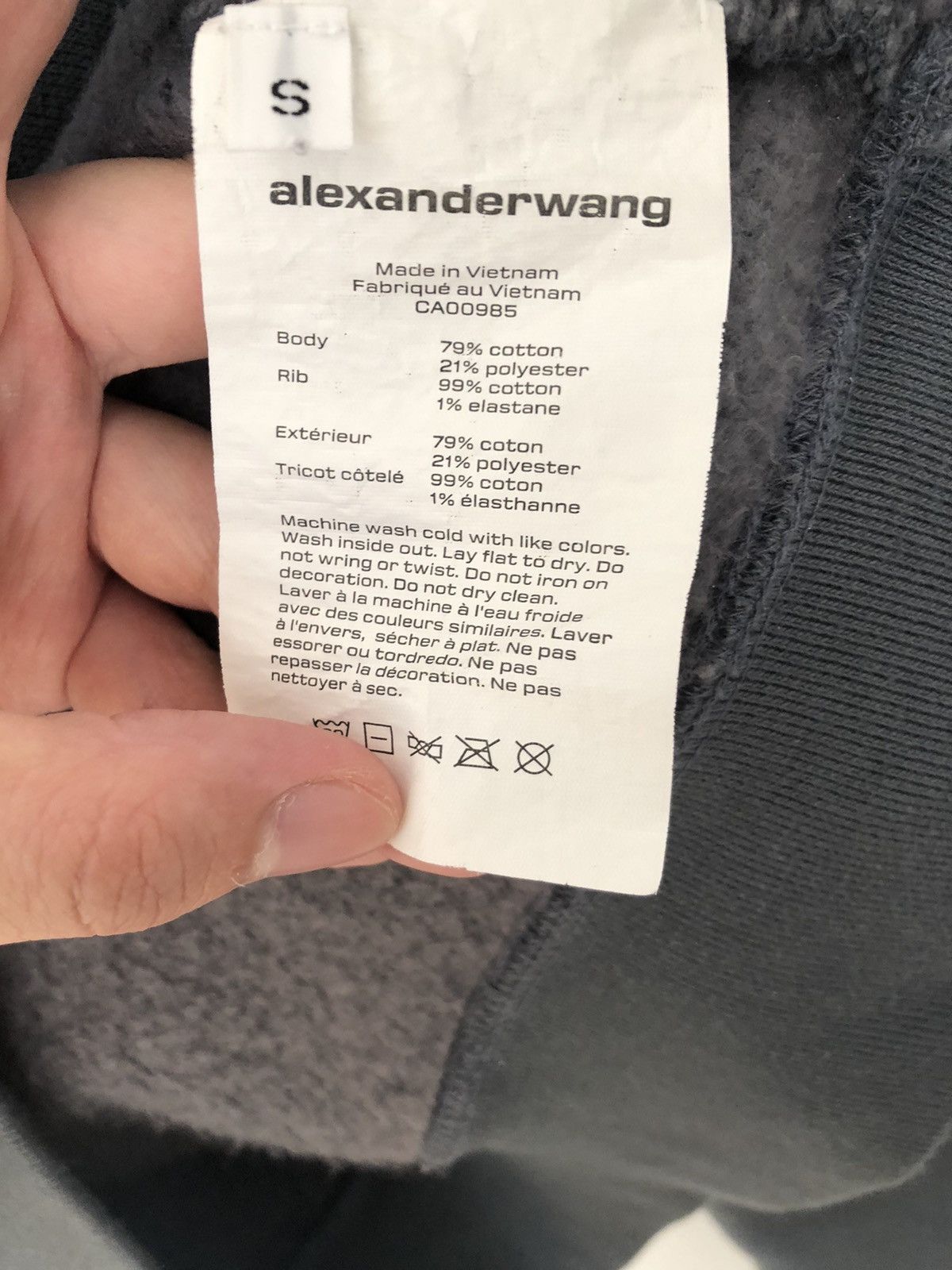Alexander Wang Alexander wang fleece logo sweatshirt in gray wash Size US S / EU 44-46 / 1 - 6 Thumbnail