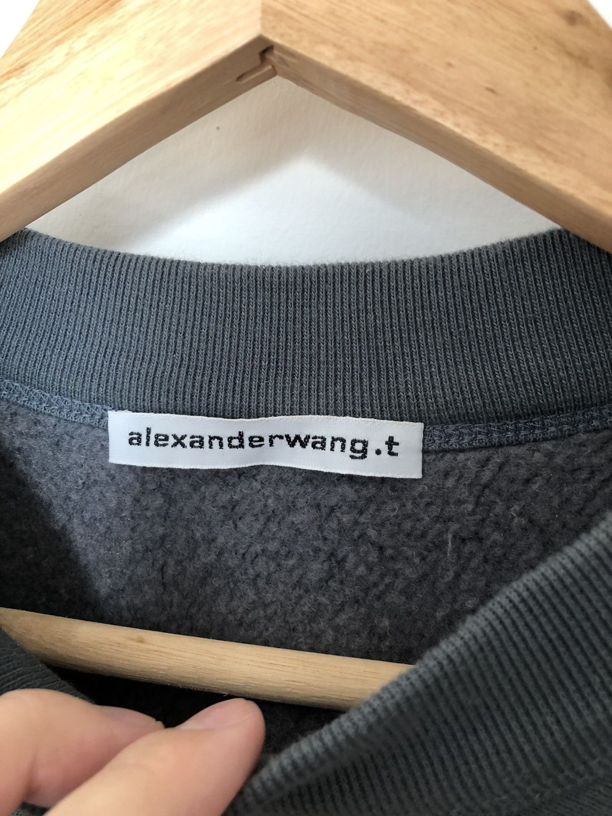 Alexander Wang Alexander wang fleece logo sweatshirt in gray wash Size US S / EU 44-46 / 1 - 3 Thumbnail