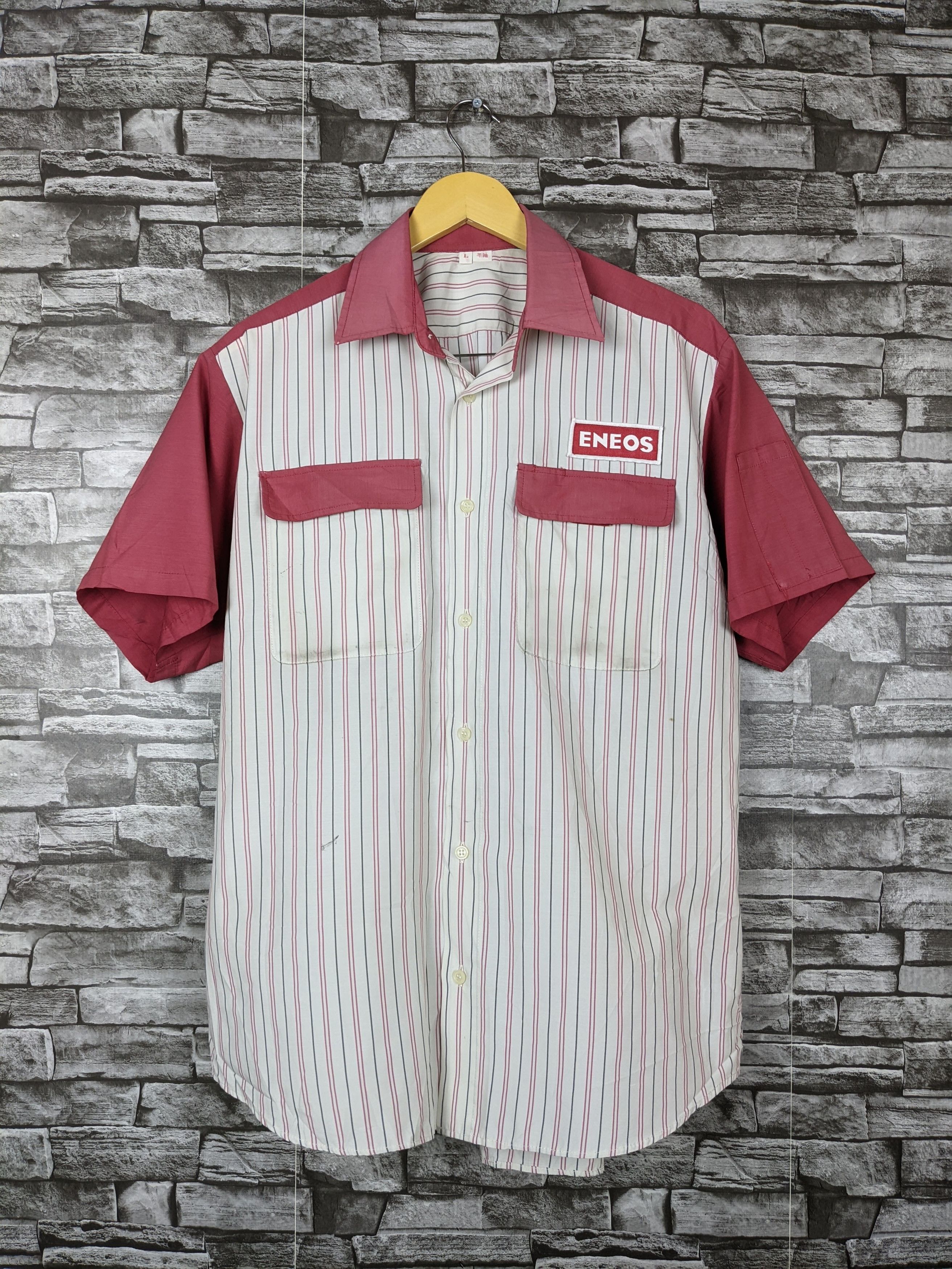 Vintage Vintage Eneos Workers Shirt Button Ups Stripes Oxfords Size US L / EU 52-54 / 3 - 2 Thumbnail