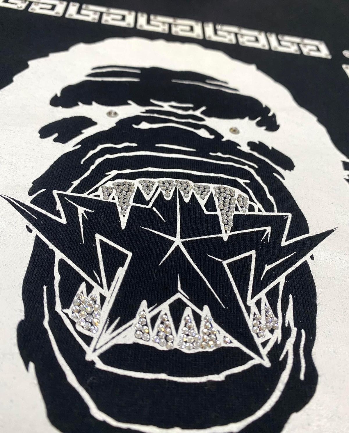 Bape × Swarovski OG 2005 A Bathing Ape Swarovski Angry Face Ape T-shirts Size US L / EU 52-54 / 3 - 4 Thumbnail