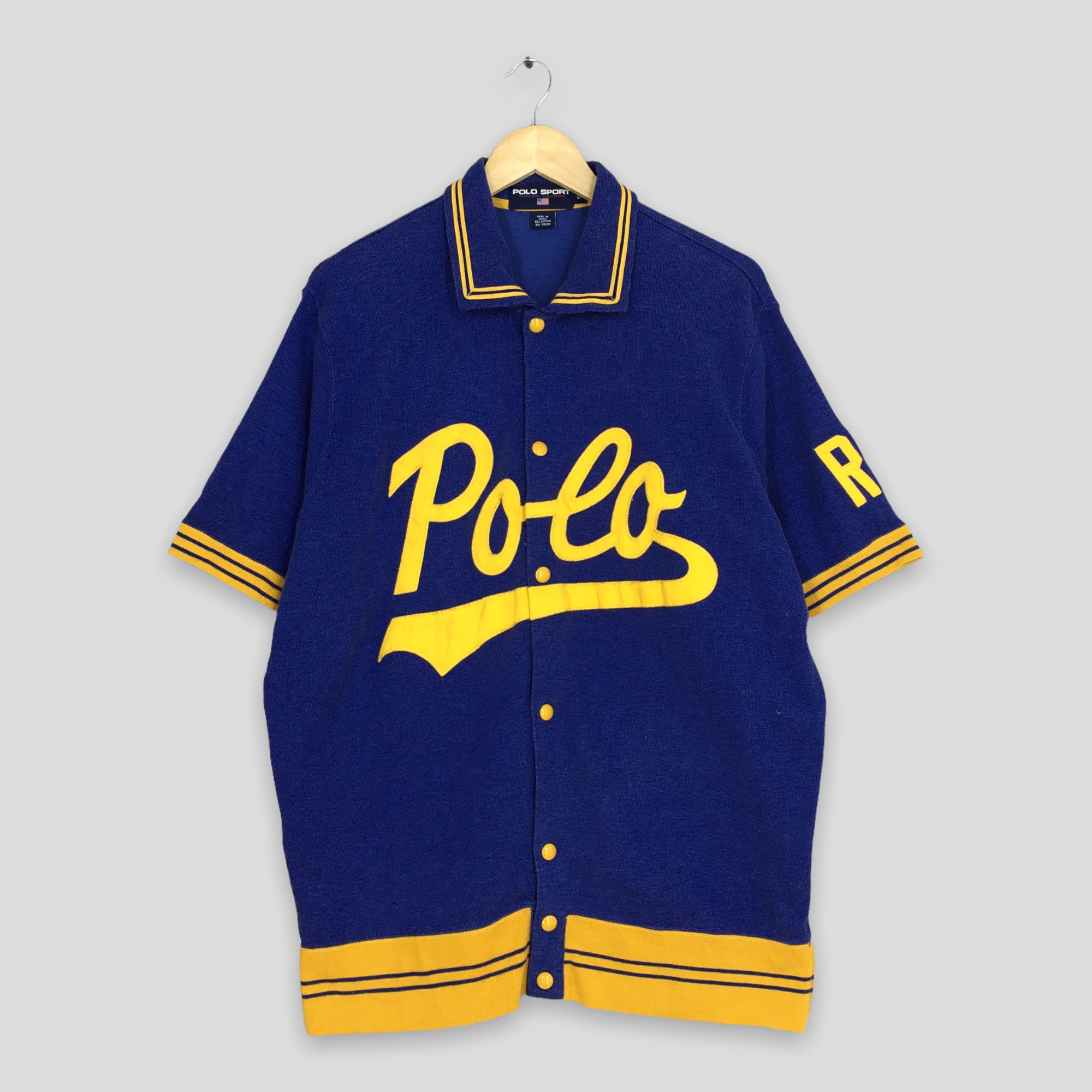 image of Polo Ralph Lauren x Ralph Lauren Vintage 90's Polo Sport Ralph Laurent Spell Out Shirt Large in Blu