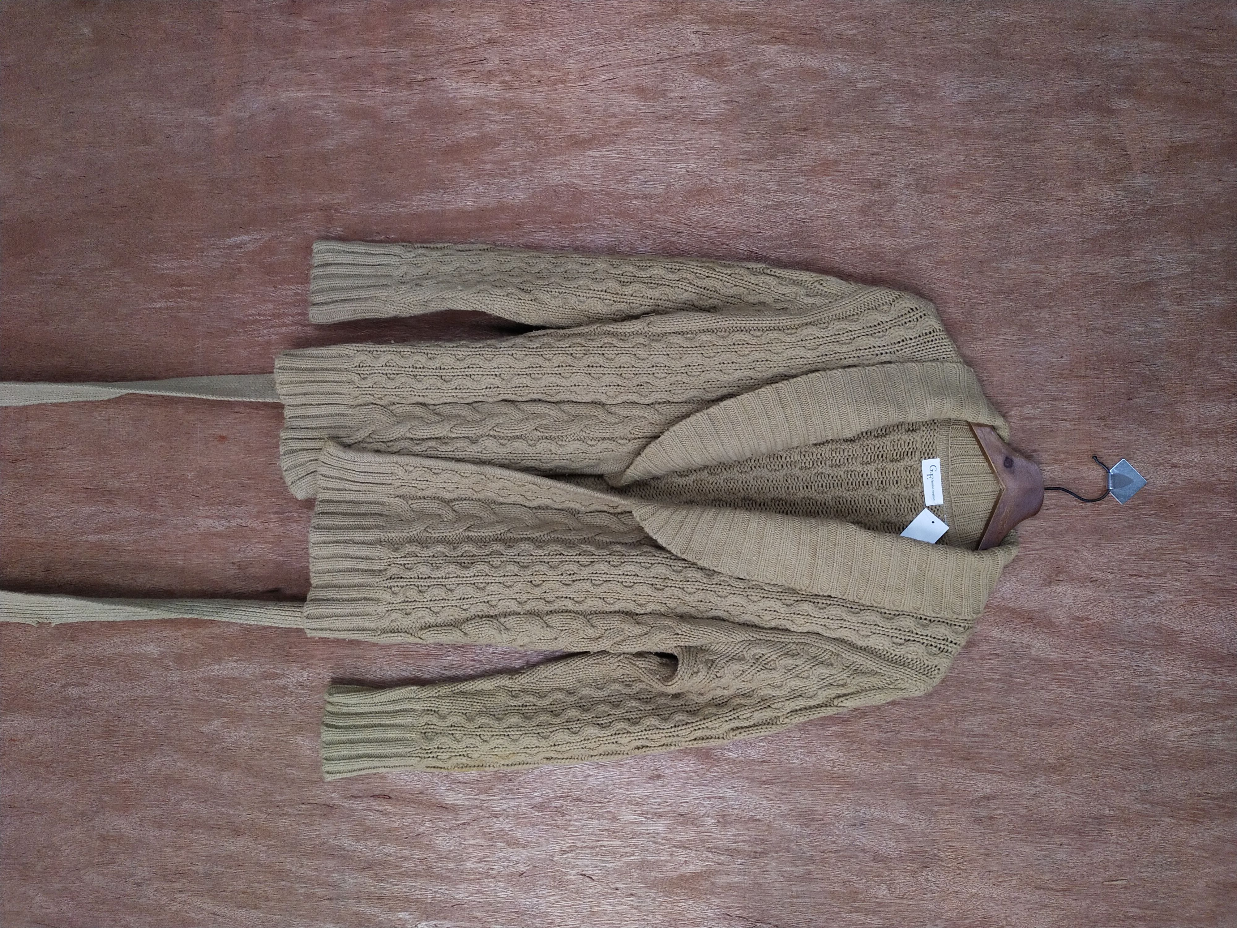image of Aran Isles Knitwear x Cardigan G.f.fasion Brown Aran Isle Cable Knitwear Cardigan S050 (Size Medium