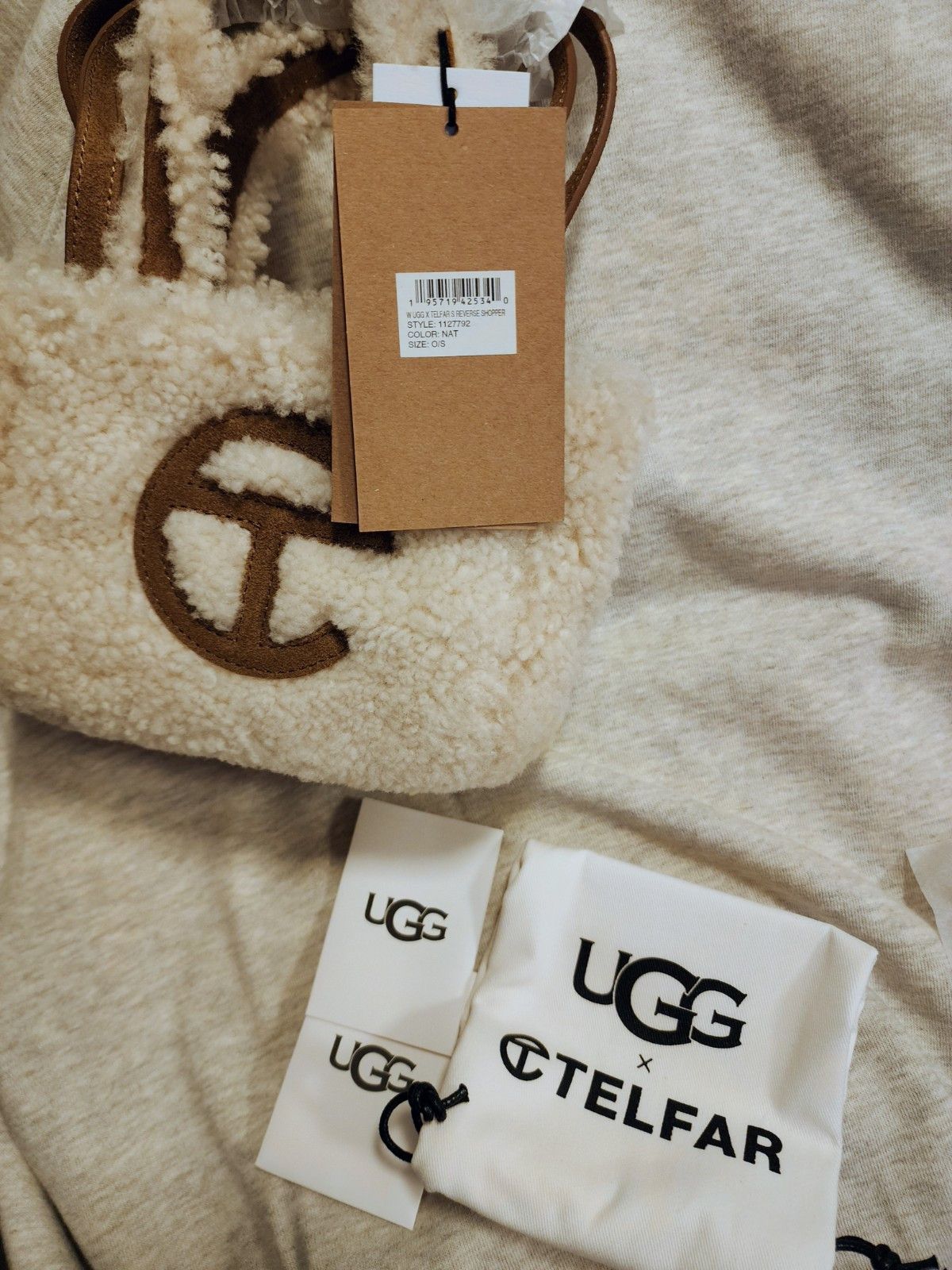 Telfar × Ugg UGG x TELFAR Small Reverse Shopper - Natural Size ONE SIZE - 9 Thumbnail