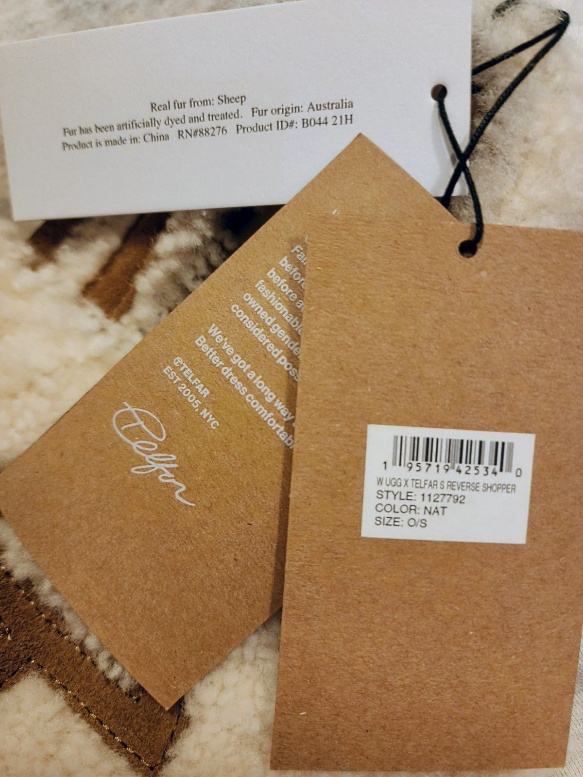 Telfar × Ugg UGG x TELFAR Small Reverse Shopper - Natural Size ONE SIZE - 6 Thumbnail