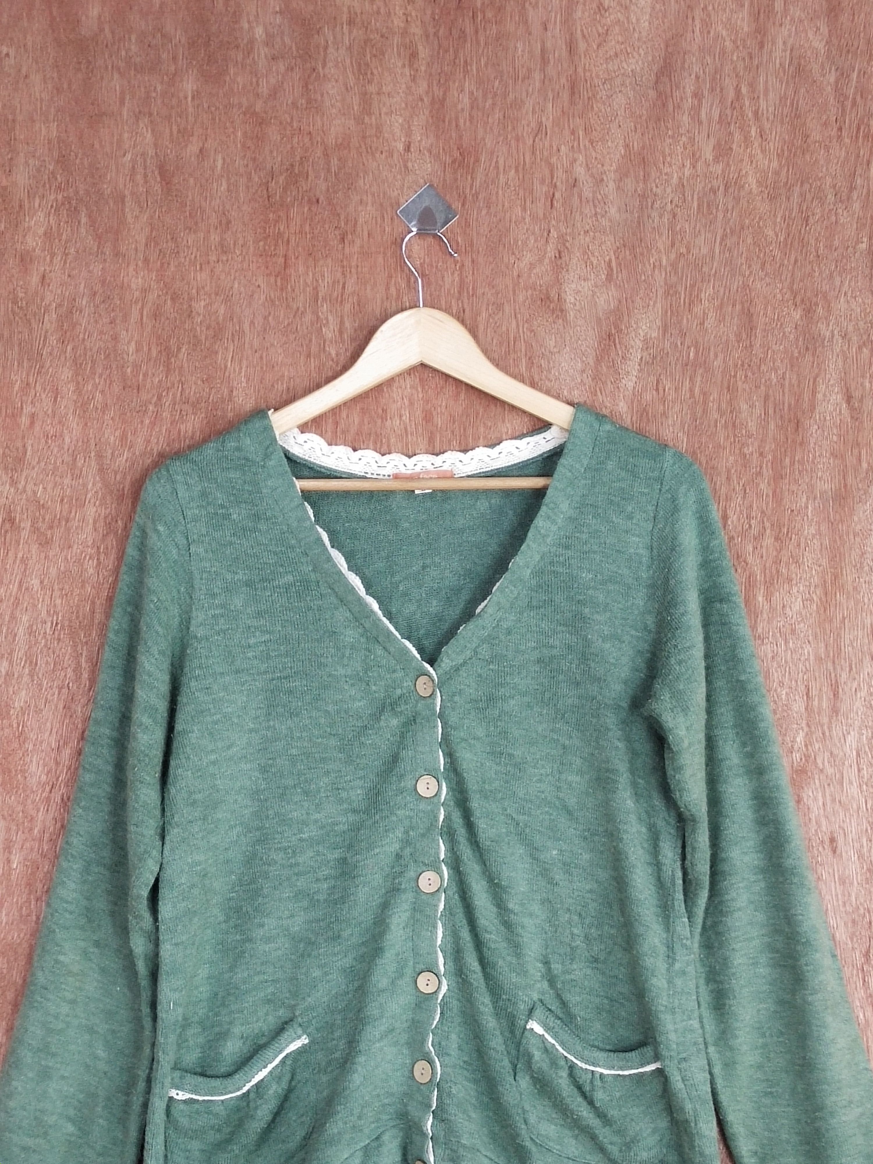 Homespun Knitwear × Japanese Brand En Face green cardigan knitwear japan vintage #S167 Size US M / EU 48-50 / 2 - 2 Thumbnail