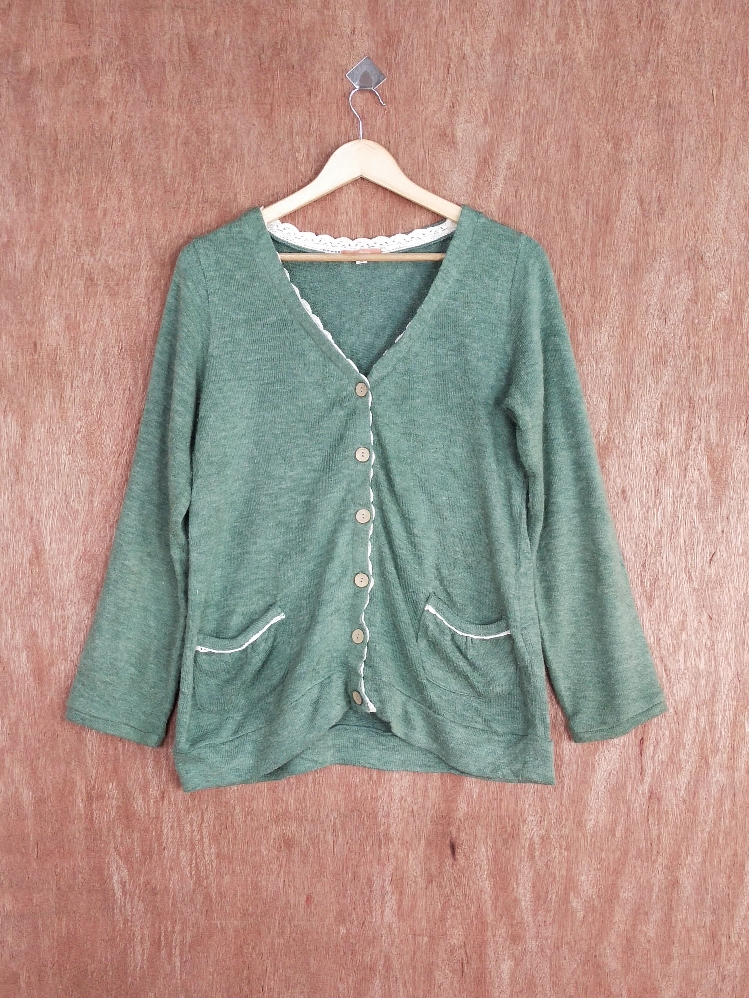Homespun Knitwear × Japanese Brand En Face green cardigan knitwear japan vintage #S167 Size US M / EU 48-50 / 2 - 1 Thumbnail