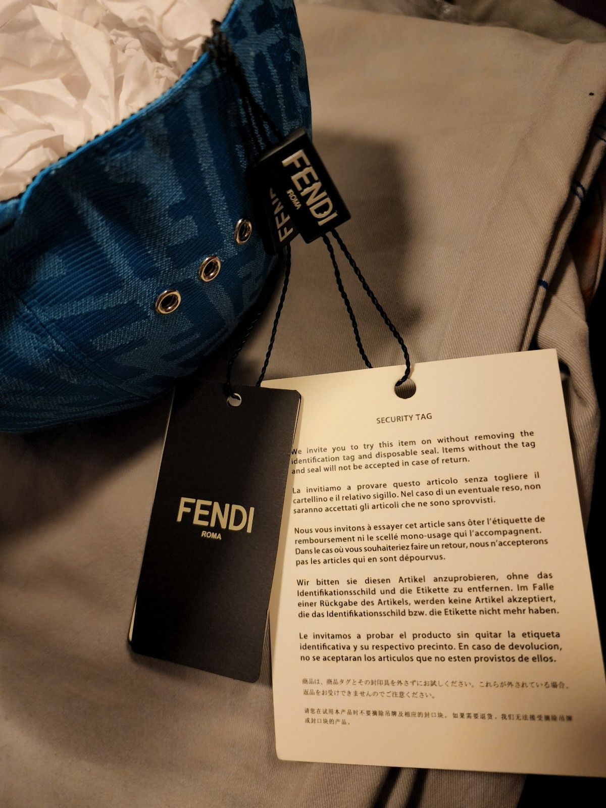 Fendi FENDI Blue Baseball Cap Vertigo Zucca Cotton Size ONE SIZE - 6 Thumbnail