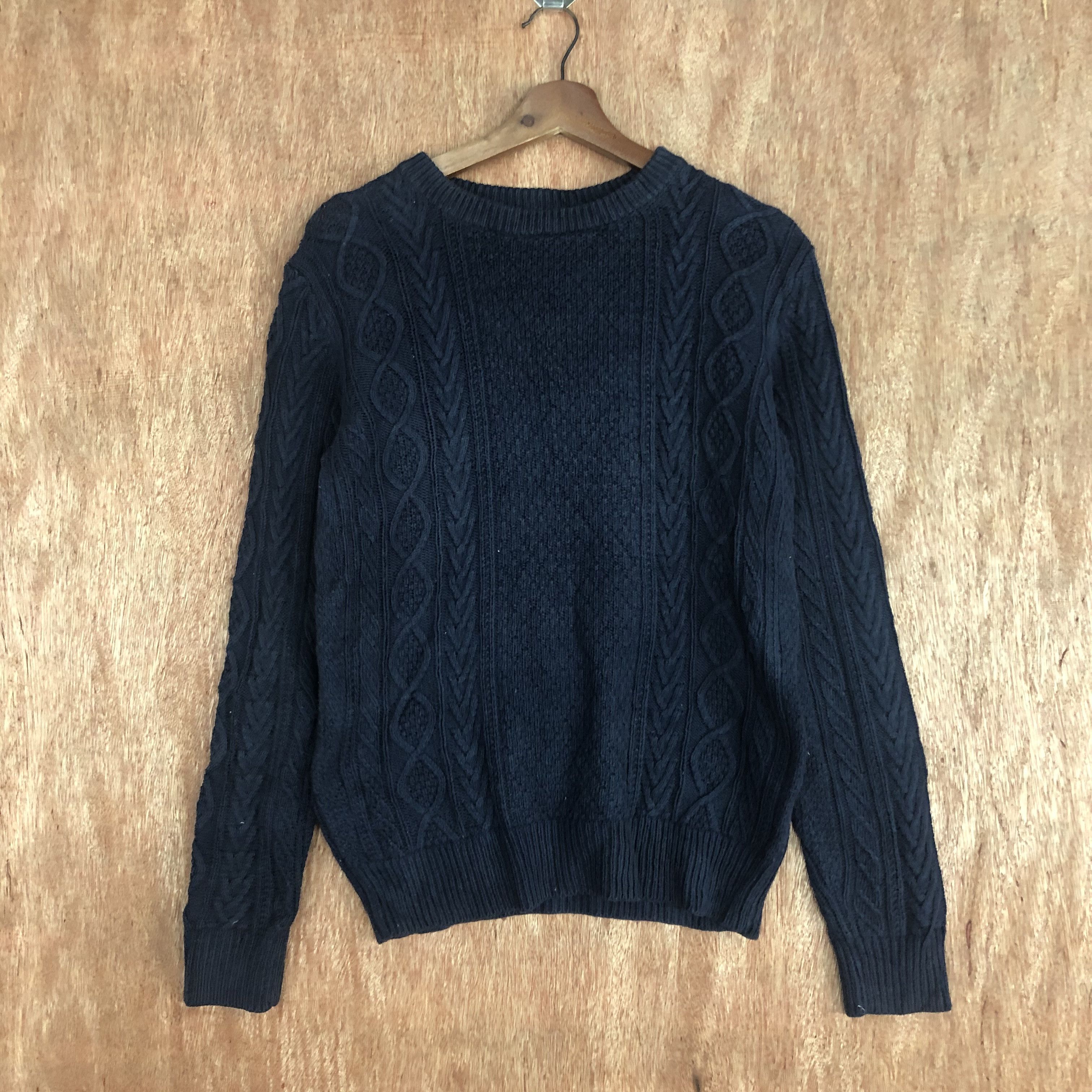 Aran Isles Knitwear Uniqlo Dark blue aran isle KNitwear sweatshirt #c460 Size US S / EU 44-46 / 1 - 1 Thumbnail
