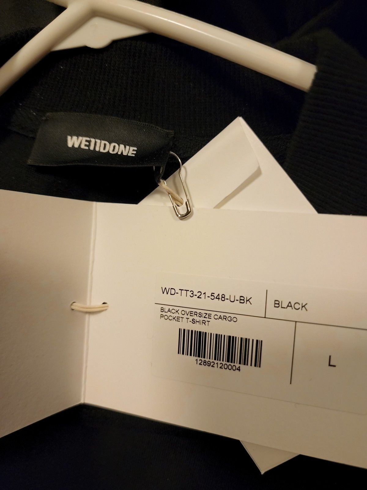 WE11DONE WE11DONE Black Oversized Cargo Pocket T-Shirt Size US L / EU 52-54 / 3 - 7 Thumbnail