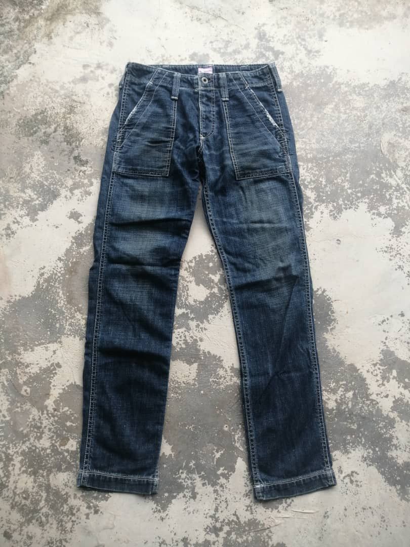Japanese Brand Vintage Japanese Workers Denim Pants Size US 28 / EU 44 - 1 Thumbnail