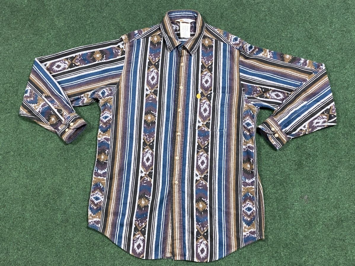 Carhartt Vintage 1994 Carhartt Southwestern Aztec Button Up Shirt Size US L / EU 52-54 / 3 - 1 Thumbnail