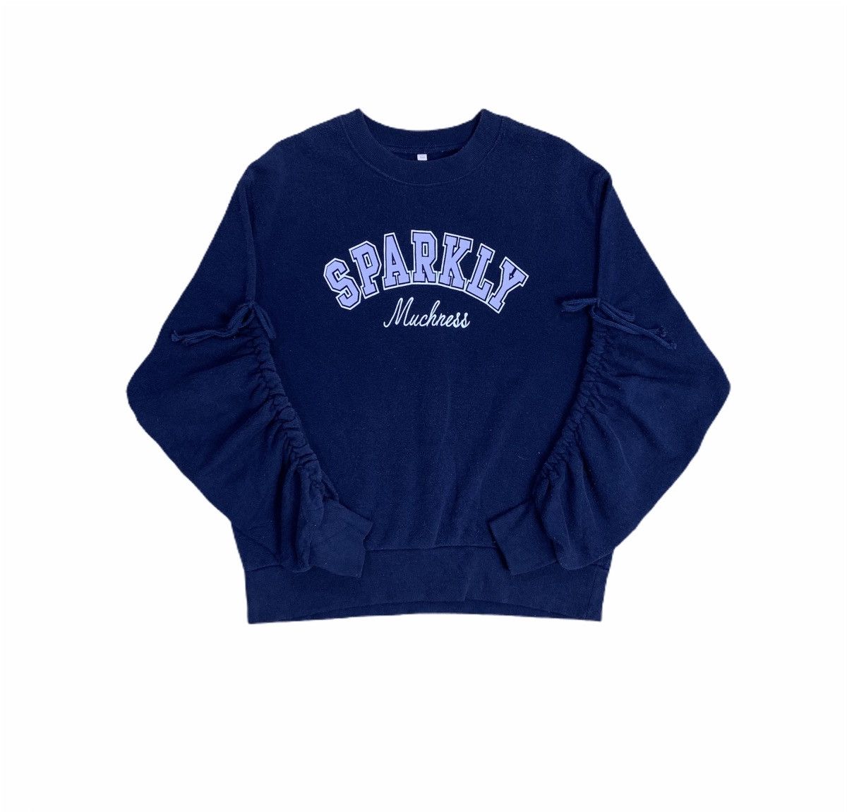 Japanese Brand SPARKLY MUCHNESS BigLogo Wrinkle Pullover Sleeve Sweatshirt Size US M / EU 48-50 / 2 - 1 Thumbnail