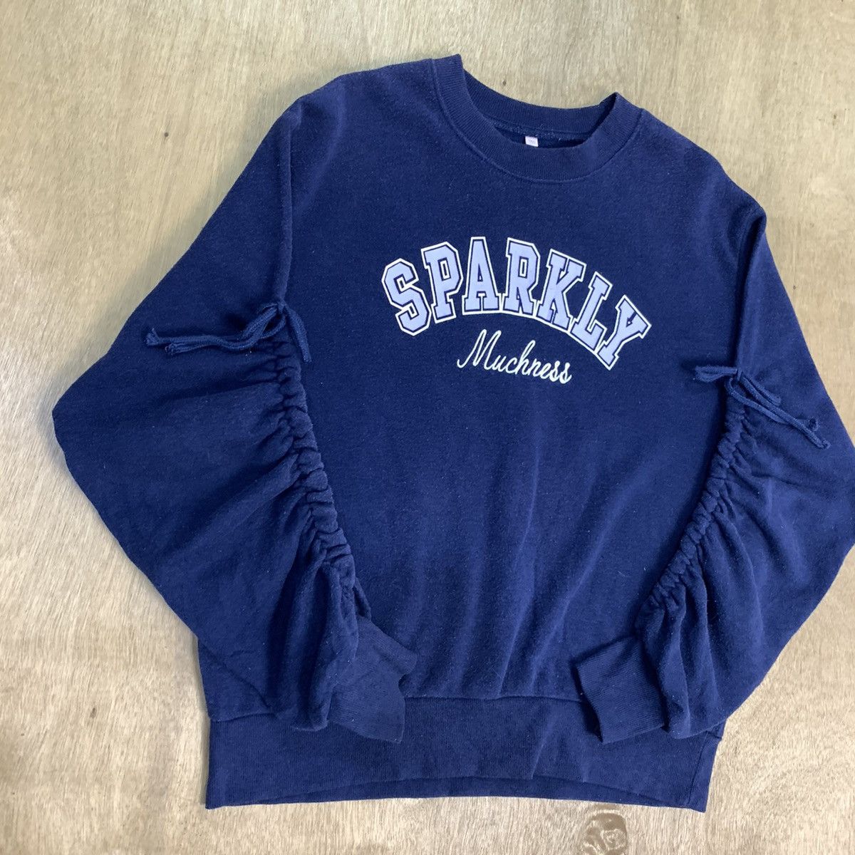 Japanese Brand SPARKLY MUCHNESS BigLogo Wrinkle Pullover Sleeve Sweatshirt Size US M / EU 48-50 / 2 - 5 Thumbnail