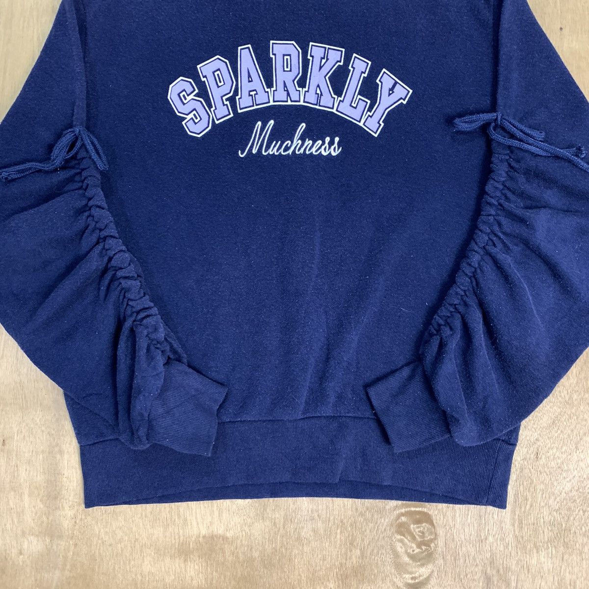 Japanese Brand SPARKLY MUCHNESS BigLogo Wrinkle Pullover Sleeve Sweatshirt Size US M / EU 48-50 / 2 - 4 Thumbnail