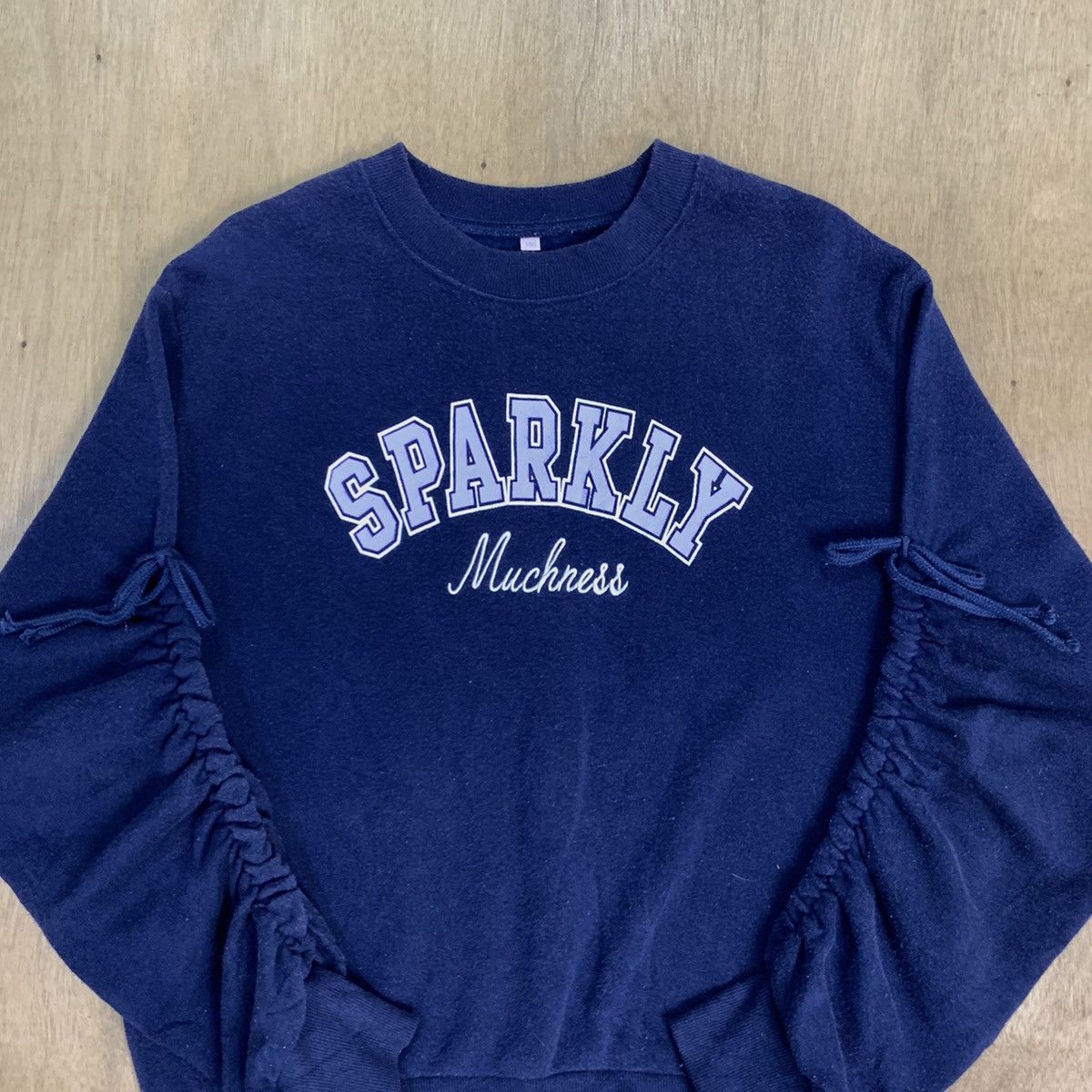 Japanese Brand SPARKLY MUCHNESS BigLogo Wrinkle Pullover Sleeve Sweatshirt Size US M / EU 48-50 / 2 - 3 Thumbnail