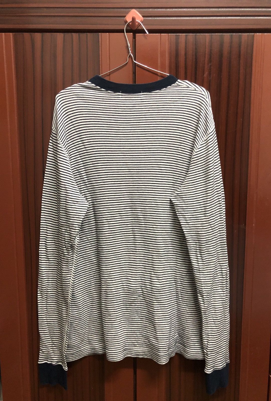 Bape A Bathing Ape Classic Striped White Blue Black Long sleeve Size US M / EU 48-50 / 2 - 2 Thumbnail