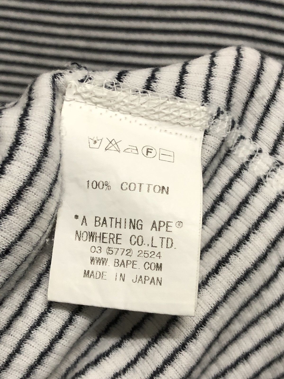 Bape A Bathing Ape Classic Striped White Blue Black Long sleeve Size US M / EU 48-50 / 2 - 5 Thumbnail