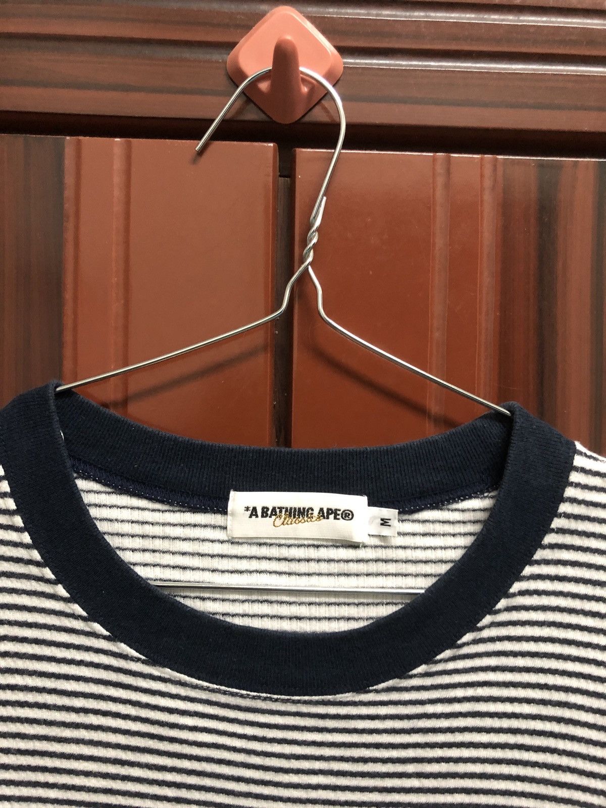 Bape A Bathing Ape Classic Striped White Blue Black Long sleeve Size US M / EU 48-50 / 2 - 3 Thumbnail