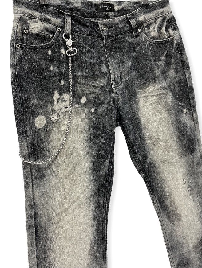 image of Firein The Attic Homme Punk Bleach Smoke Distressed Denim in Black/White, Men's (Size 32)