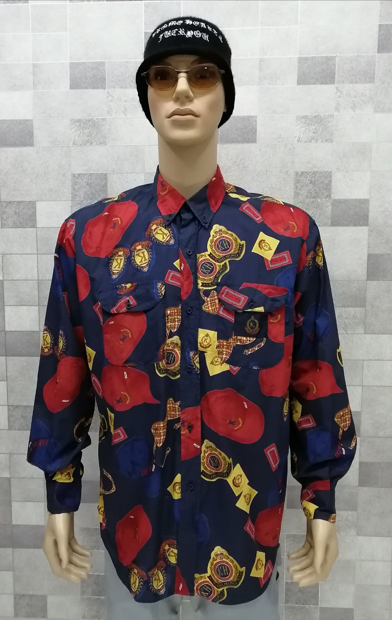 Karl Helmut 🔥FIRE🔥KARLHELMUT All Over Print Multicolor L.Sleeve Shirt Size US L / EU 52-54 / 3 - 1 Thumbnail