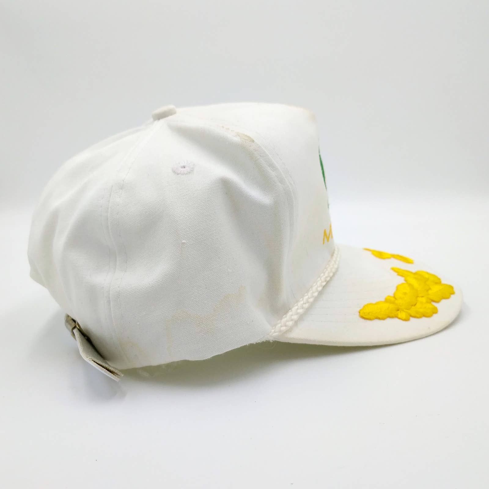 Vintage Vintage Mantek Trucker Hat 90s Embroidered Gold Leaf Brim Size ONE SIZE - 6 Thumbnail