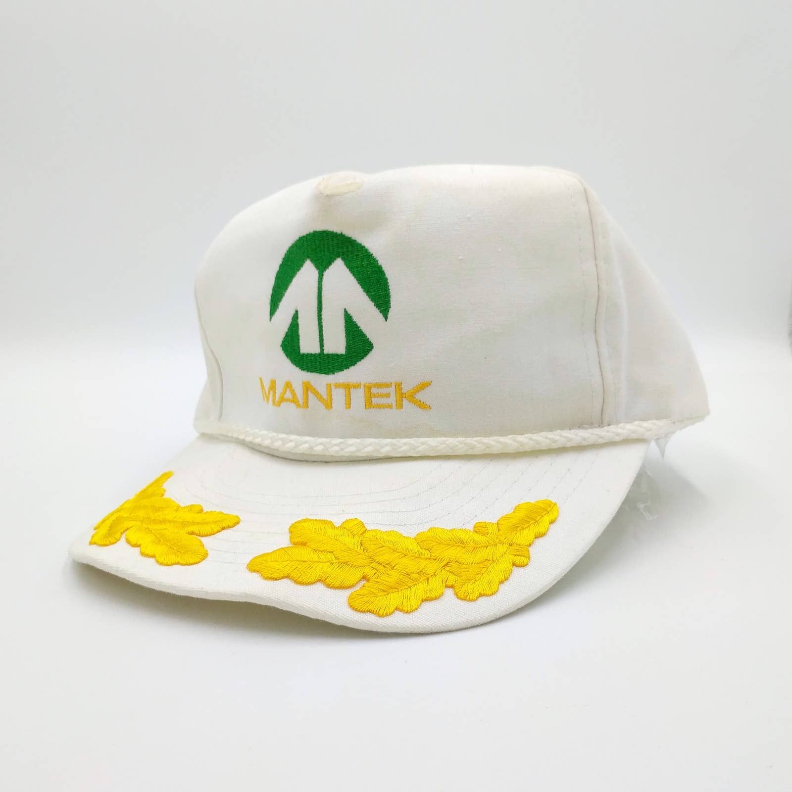 Vintage Vintage Mantek Trucker Hat 90s Embroidered Gold Leaf Brim Size ONE SIZE - 3 Thumbnail