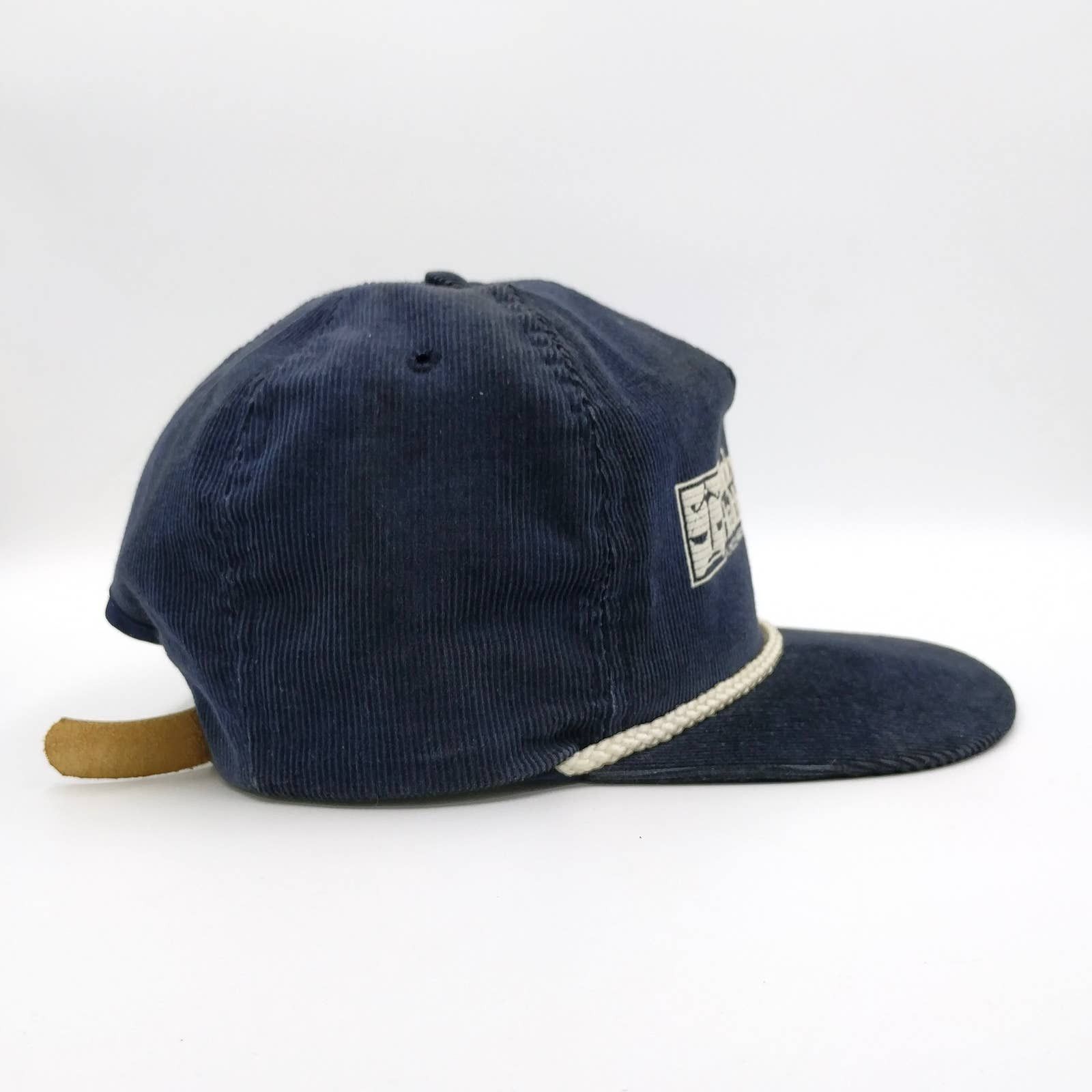 Vintage Vintage Employers Health Insurance Corduroy Trucker Hat Navy Size ONE SIZE - 6 Thumbnail