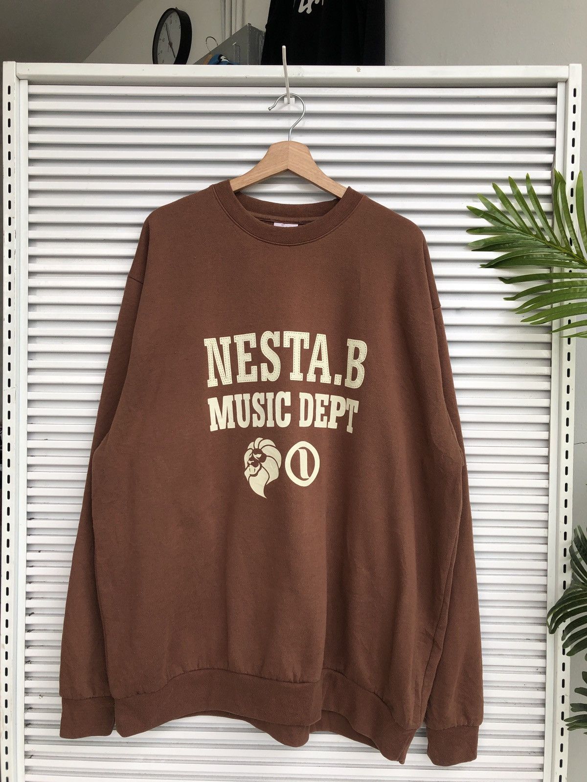 image of Vintage Nesta B. Music Dept Crewneck/travis Flacko Scott in Brown, Men's (Size 2XL)