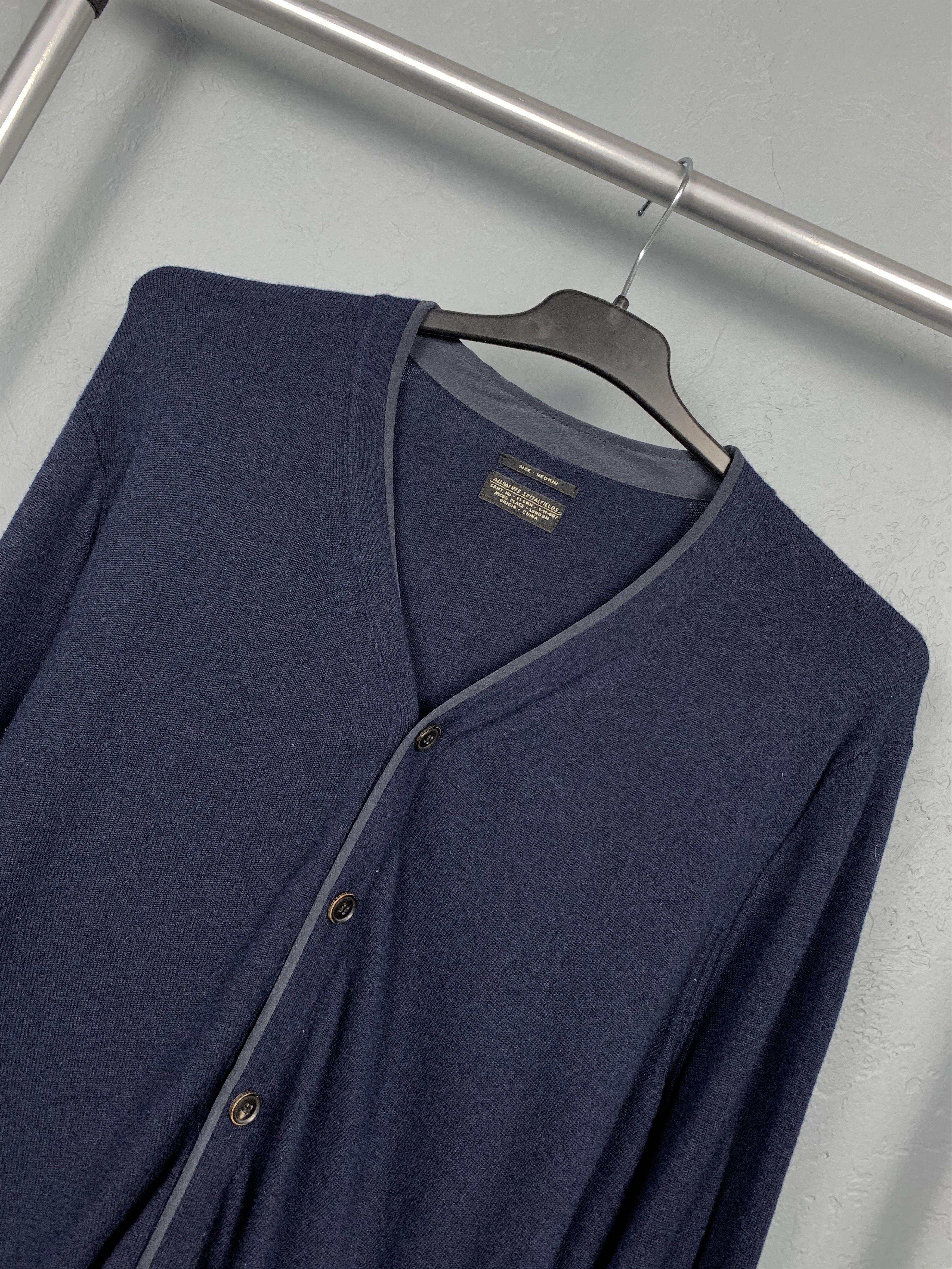 Allsaints Allsaints York Mens Merino Wool Knit Cardigan Size US M / EU 48-50 / 2 - 2 Thumbnail