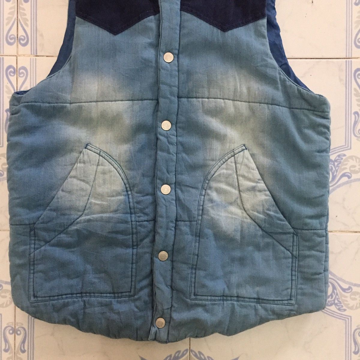 Japanese Brand Nylaus Thin Puffer Sleeveless Vest Jacket Like Denim Jeans Size US L / EU 52-54 / 3 - 2 Thumbnail