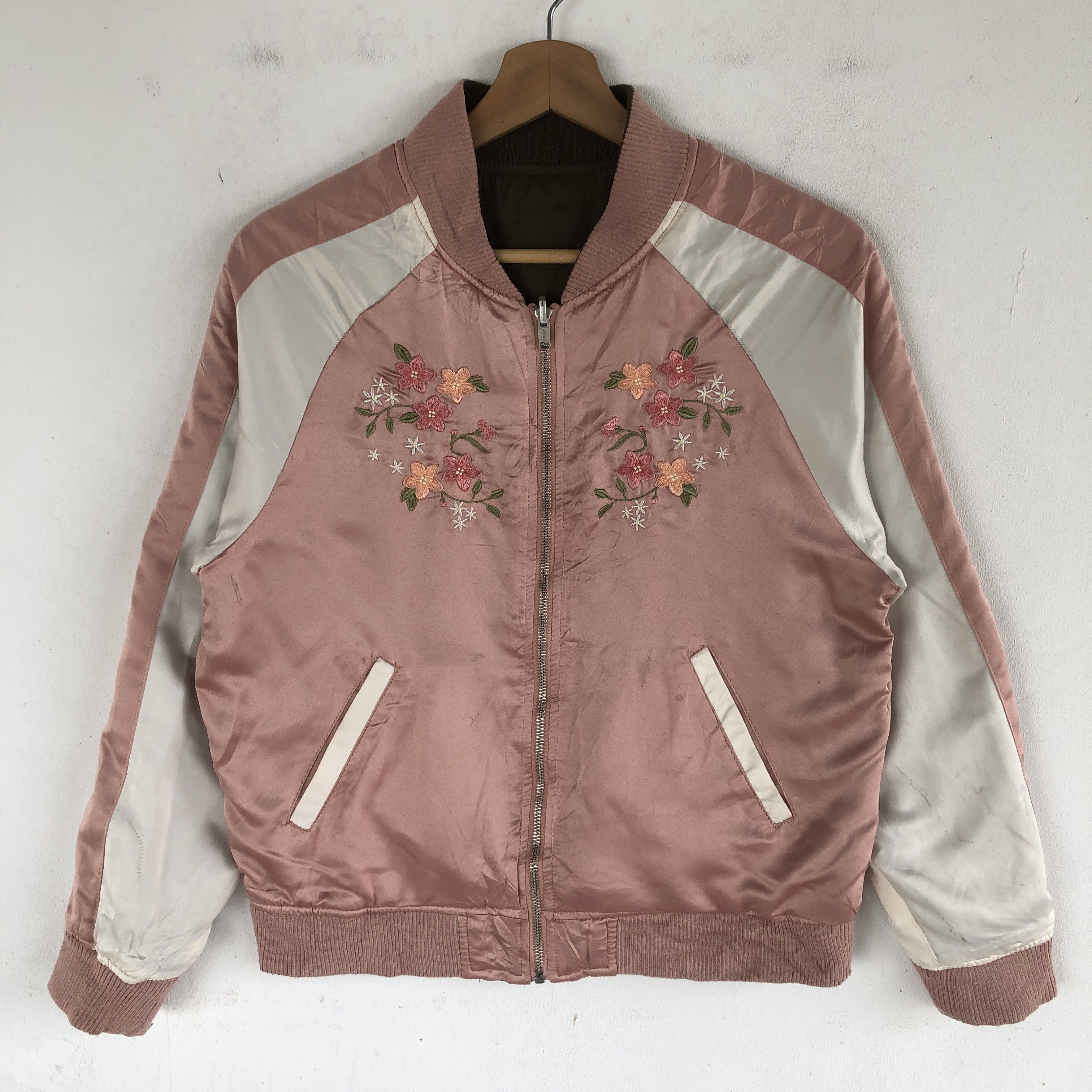 Japanese Brand RARE Vintage Sakura Baseball Reversible Sukajan SILK Jackets Size US XS / EU 42 / 0 - 5 Thumbnail