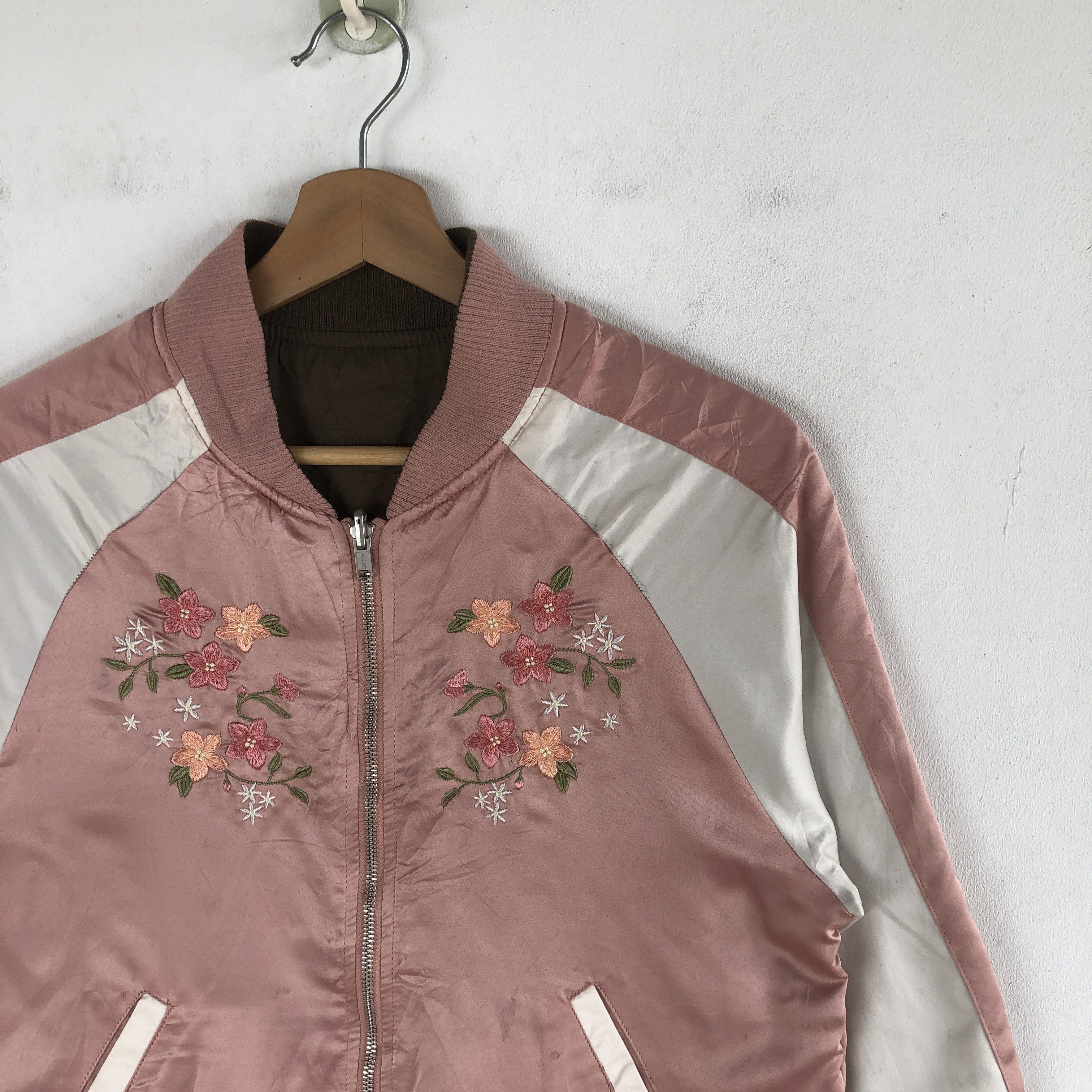 Japanese Brand RARE Vintage Sakura Baseball Reversible Sukajan SILK Jackets Size US XS / EU 42 / 0 - 6 Thumbnail