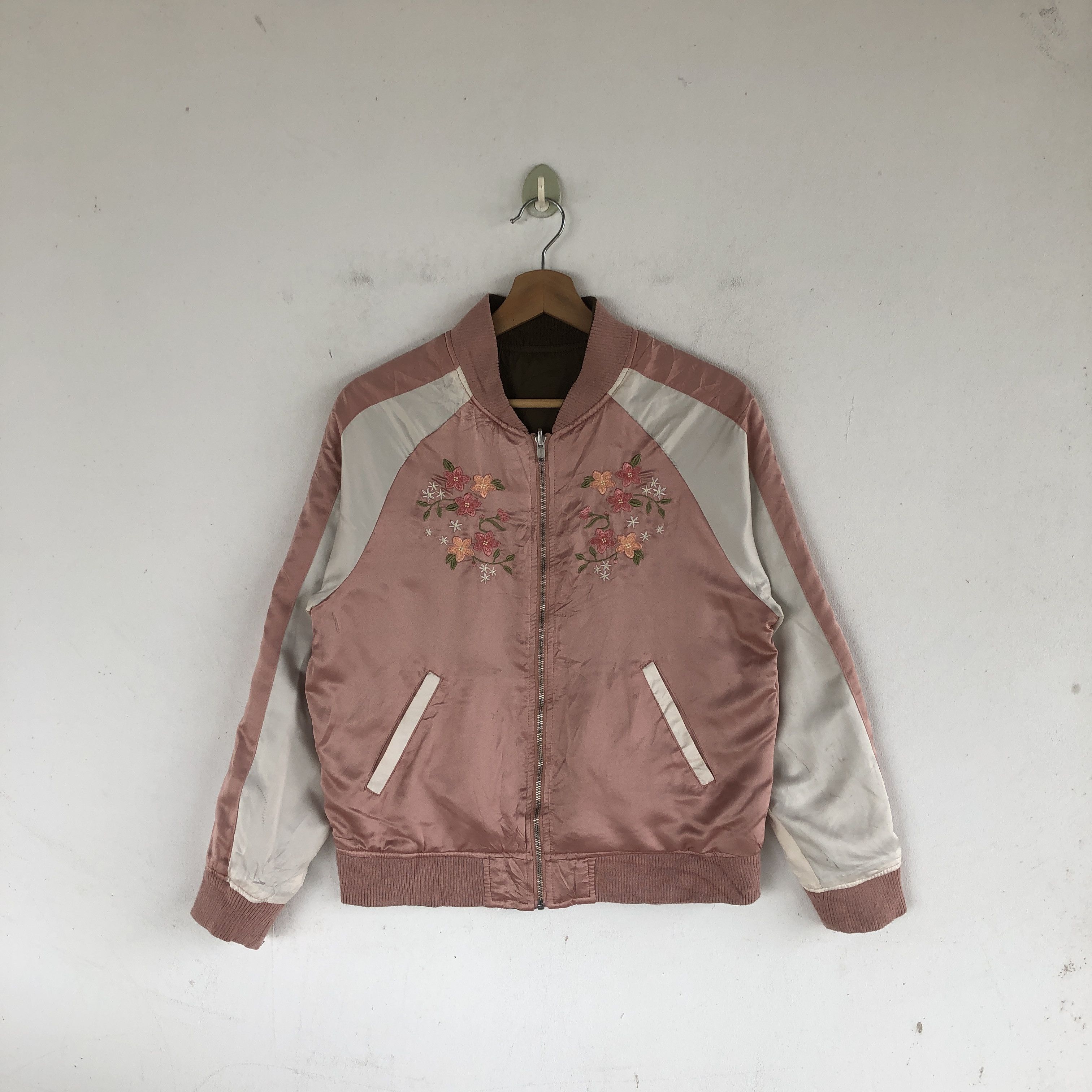 Japanese Brand RARE Vintage Sakura Baseball Reversible Sukajan SILK Jackets Size US XS / EU 42 / 0 - 1 Thumbnail