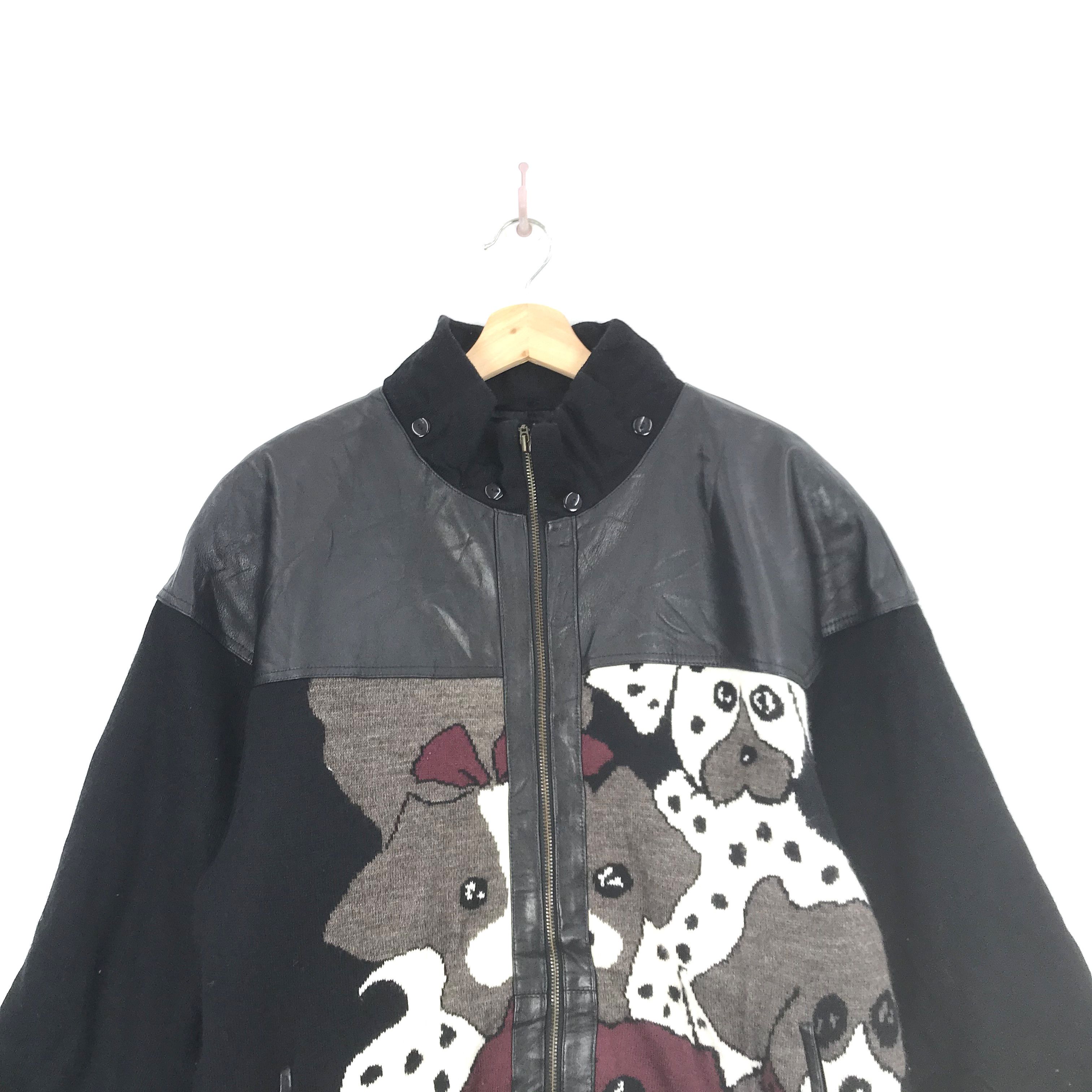 If Six Was Nine × Japanese Brand × Vintage Vintage Mondo Uomo Knit Leather Jacket Knit Haul Jacket Size US L / EU 52-54 / 3 - 3 Thumbnail