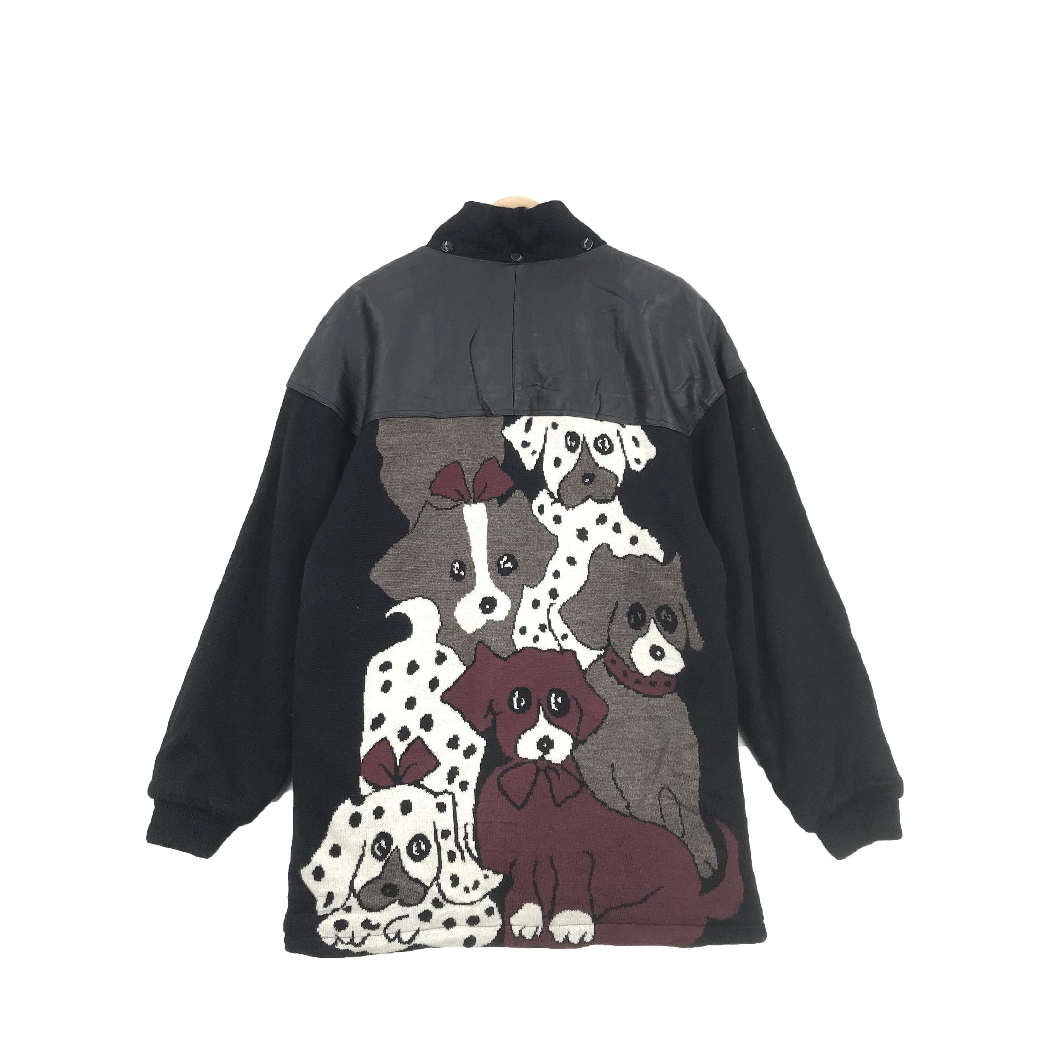 If Six Was Nine × Japanese Brand × Vintage Vintage Mondo Uomo Knit Leather Jacket Knit Haul Jacket Size US L / EU 52-54 / 3 - 2 Thumbnail