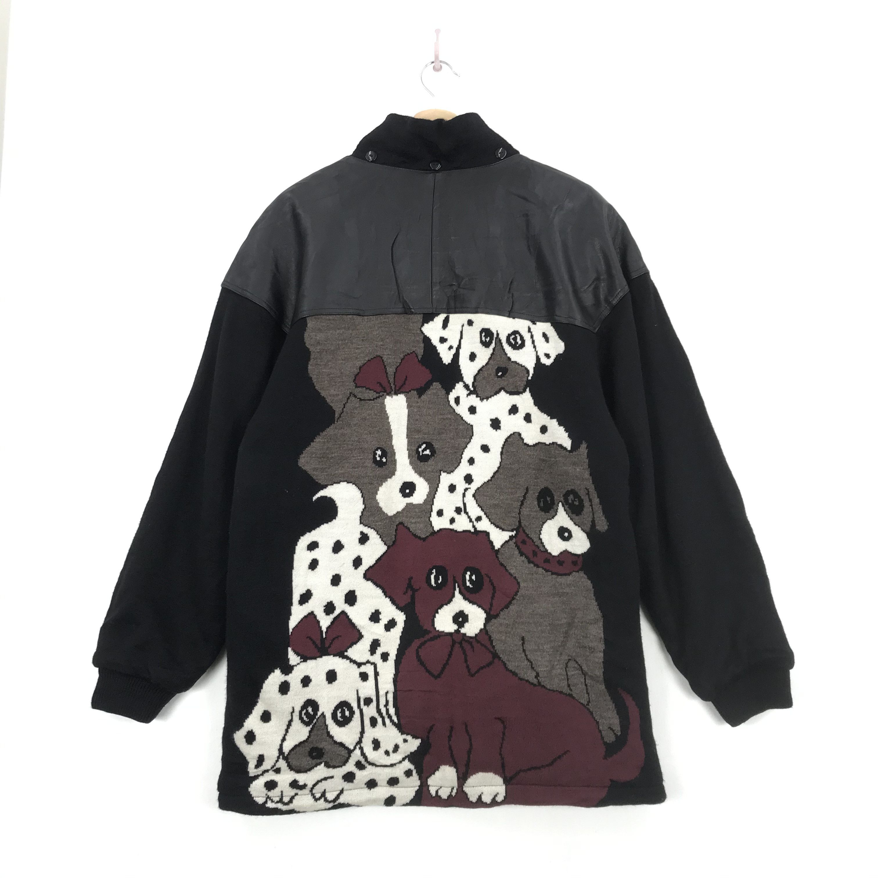 If Six Was Nine × Japanese Brand × Vintage Vintage Mondo Uomo Knit Leather Jacket Knit Haul Jacket Size US L / EU 52-54 / 3 - 4 Thumbnail