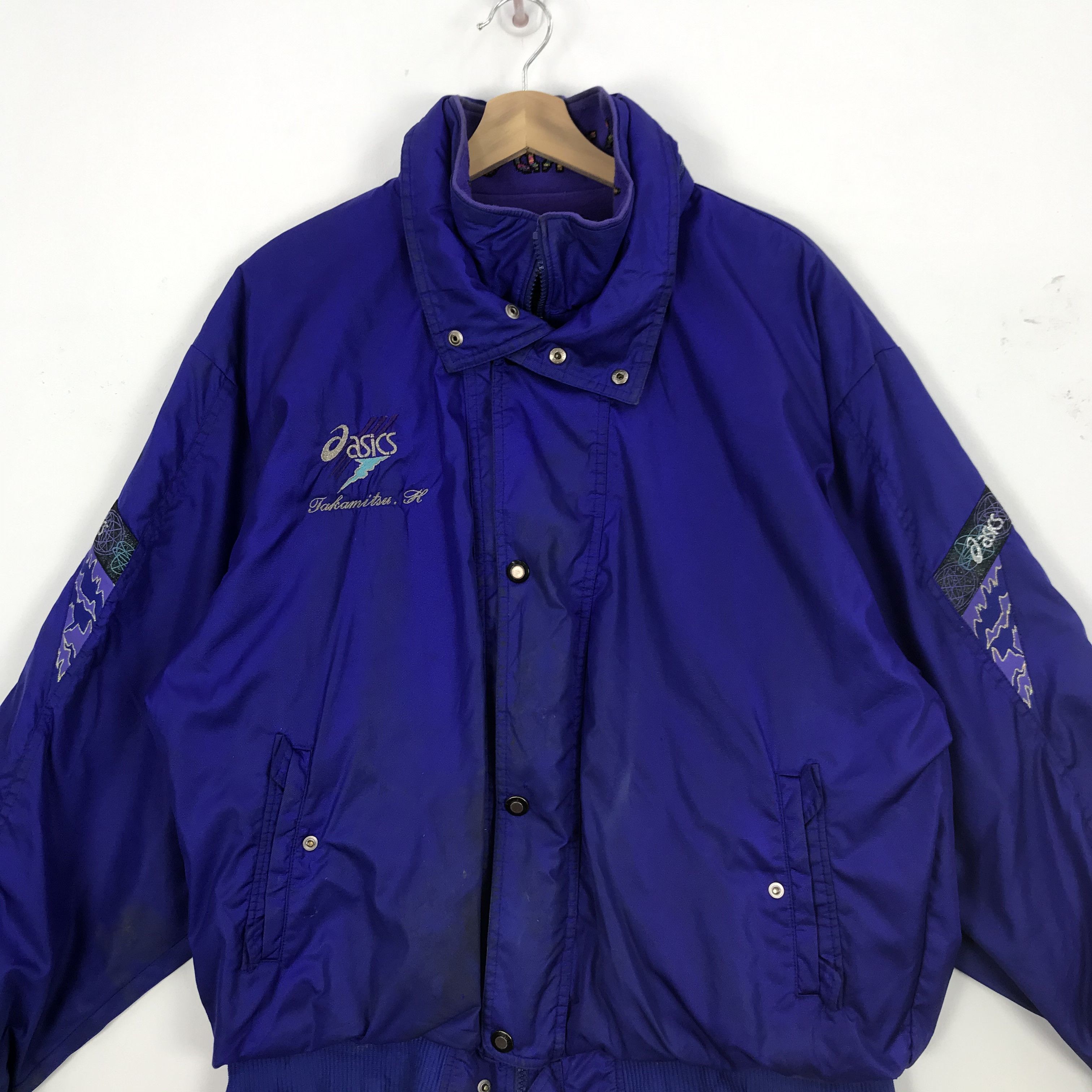 Asics × Vintage Vintage Asics Hoodie Jacket Windbreaker Bomber Jacket Size US XL / EU 56 / 4 - 4 Thumbnail