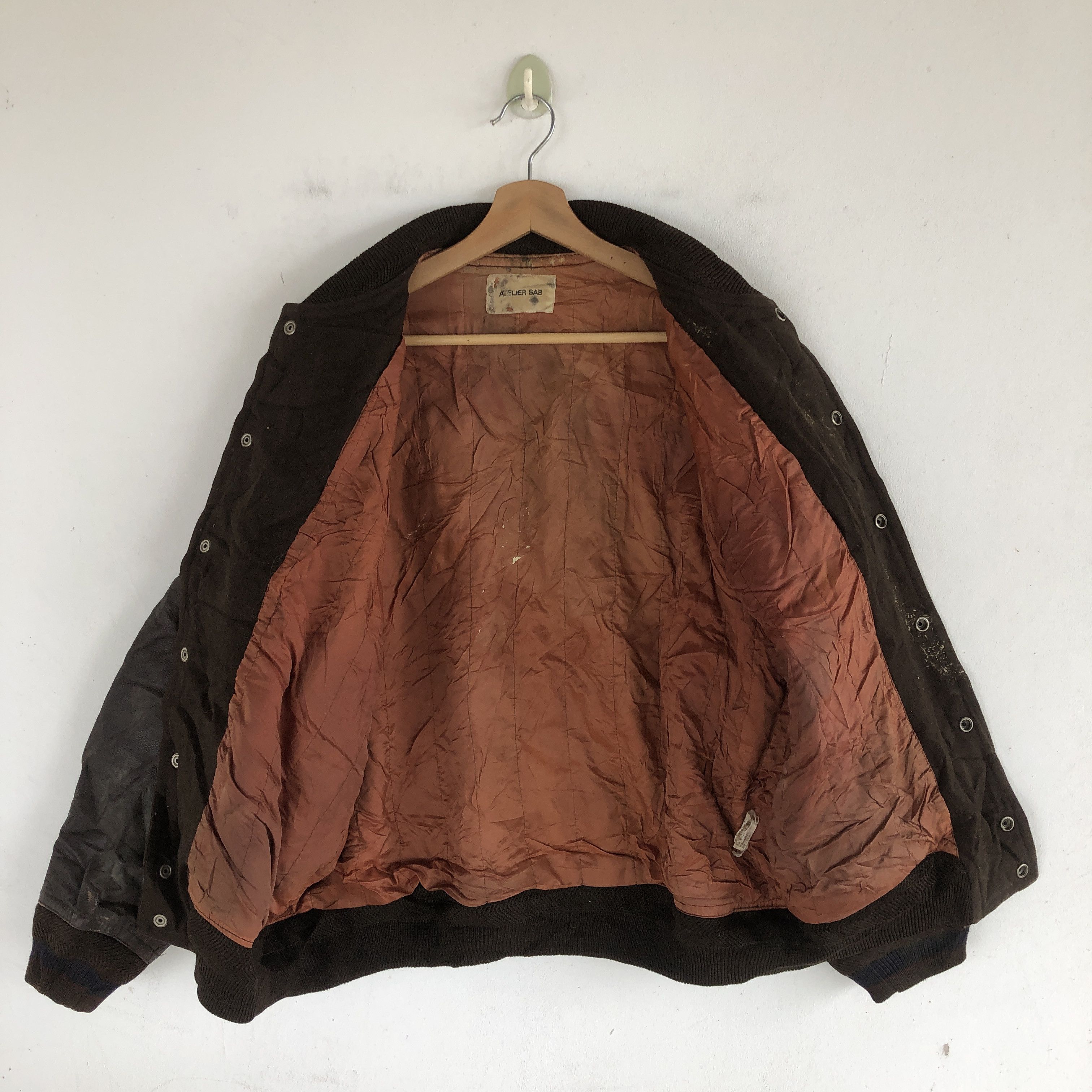 Japanese Brand × Vintage Atelier Sab Varsity Jackets Leather Letterman Wool Jackets Size US L / EU 52-54 / 3 - 9 Thumbnail