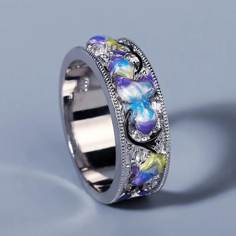 Jewelry Creative Handmade Colorful Enamel Ring Size ONE SIZE - 1 Thumbnail