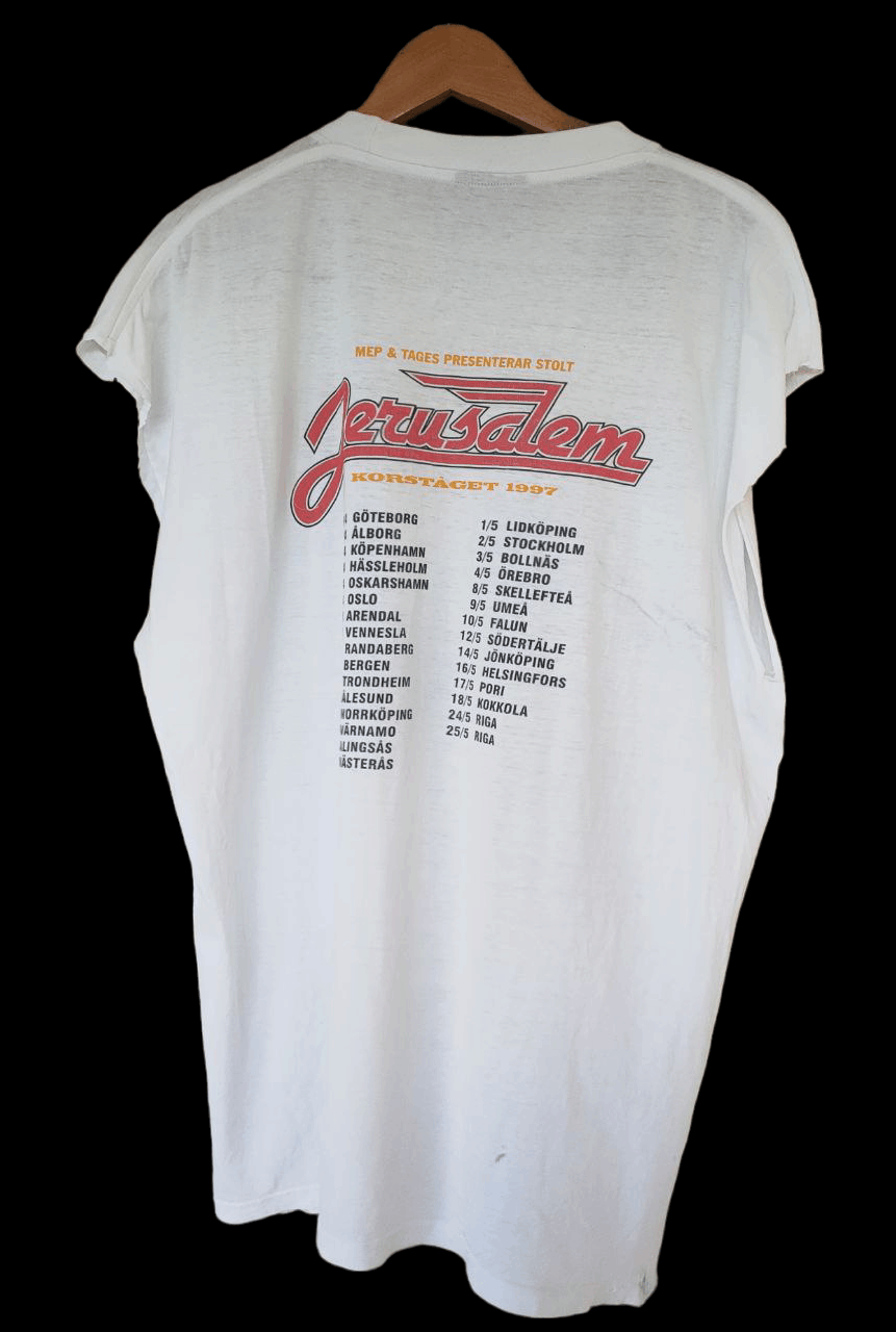 Vintage ©️1997 THRASHED Vtg Jerusalem Band T Size US XXL / EU 58 / 5 - 5 Thumbnail