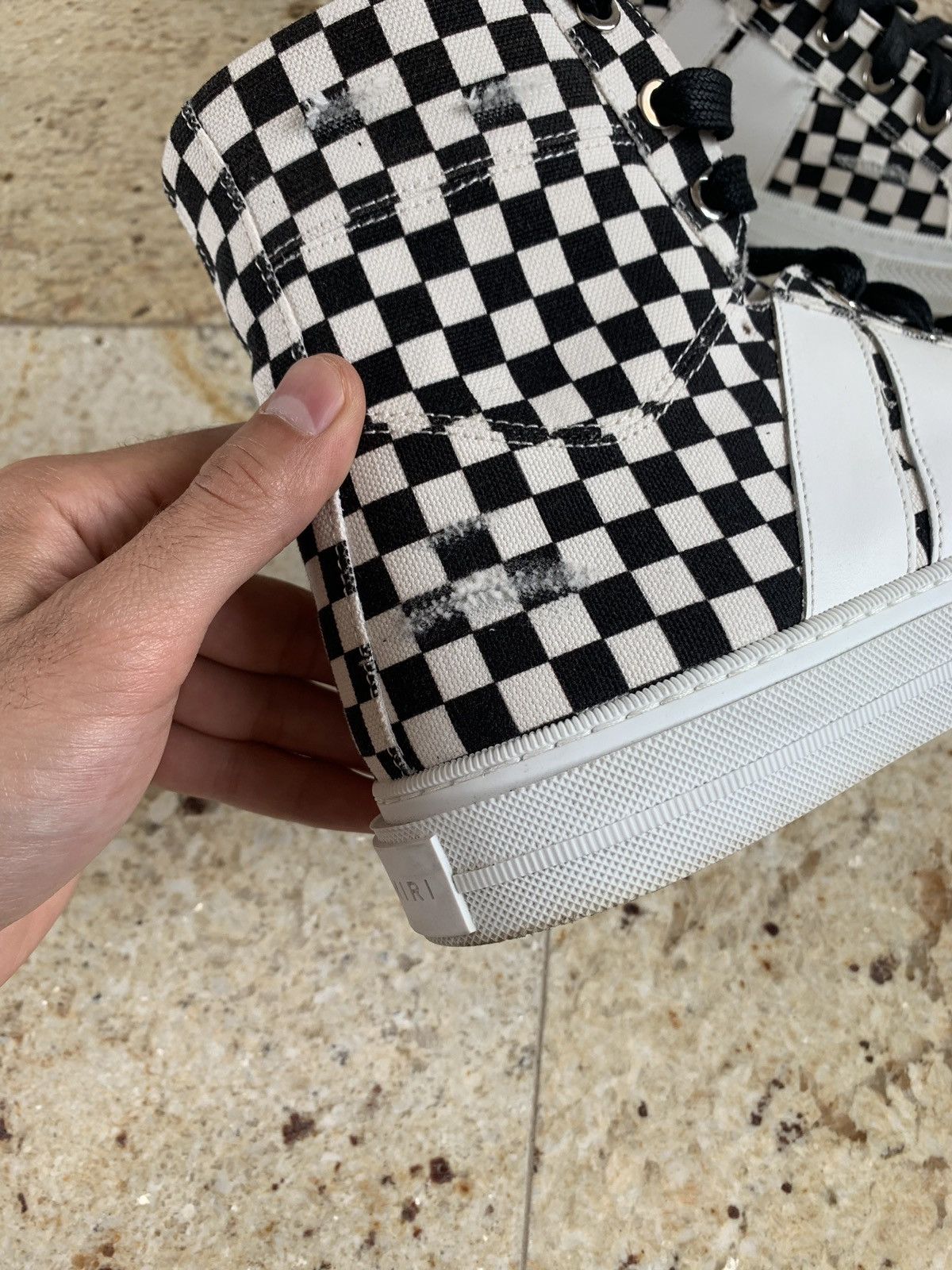 Amiri High Top Checker Pattern Sneakers Size US 11 / EU 44 - 3 Thumbnail