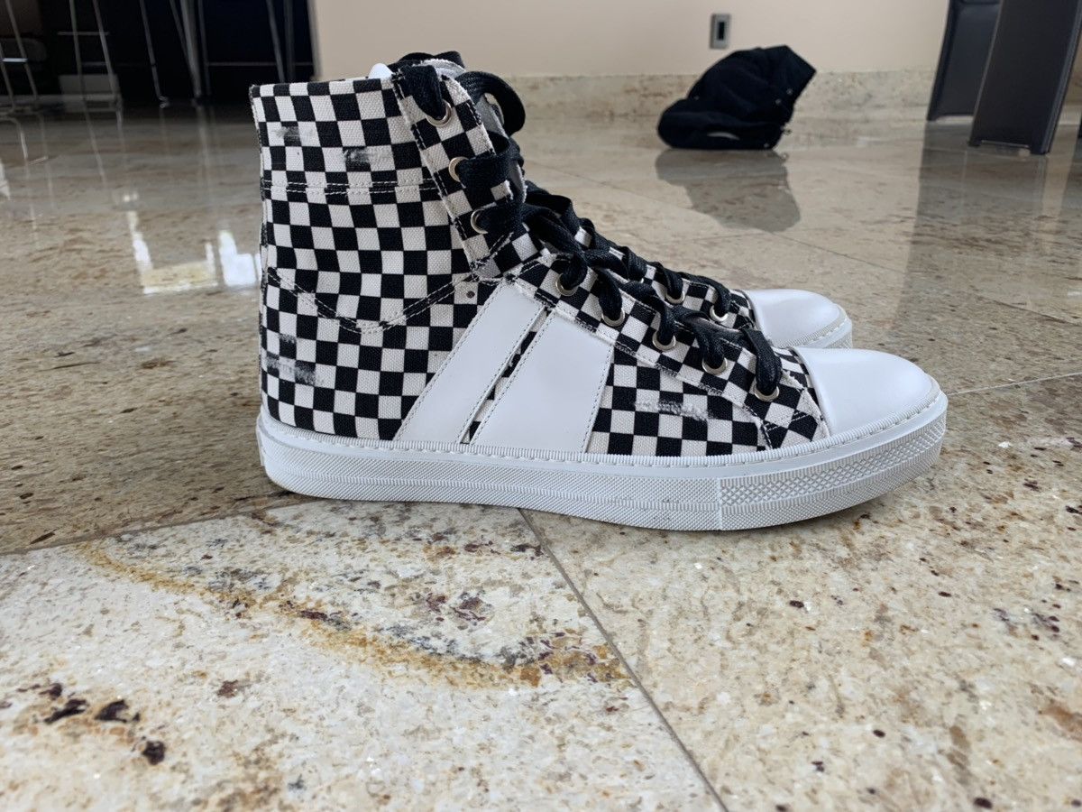 Amiri High Top Checker Pattern Sneakers Size US 11 / EU 44 - 1 Thumbnail