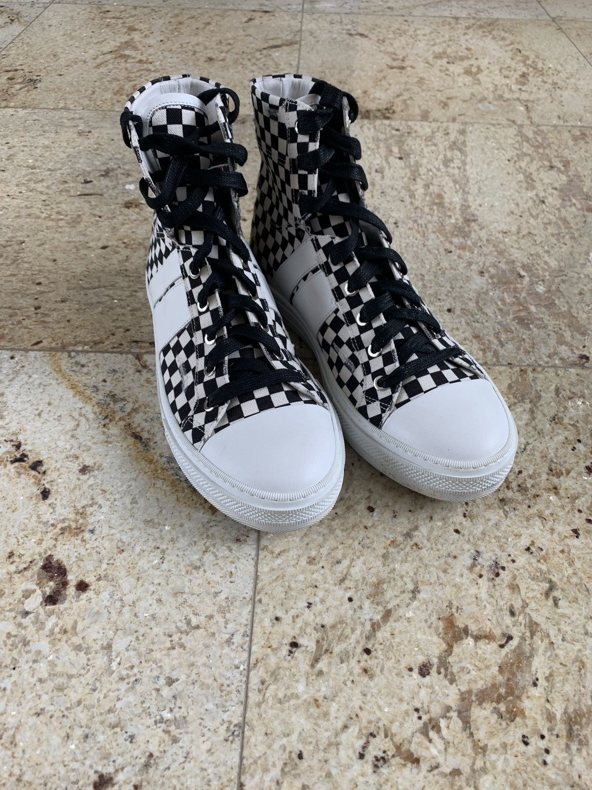 Amiri High Top Checker Pattern Sneakers Size US 11 / EU 44 - 7 Thumbnail