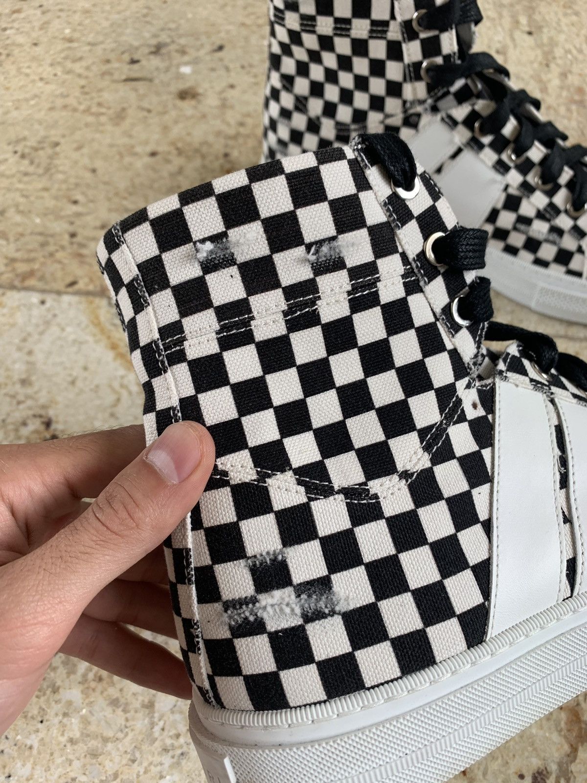 Amiri High Top Checker Pattern Sneakers Size US 11 / EU 44 - 5 Thumbnail