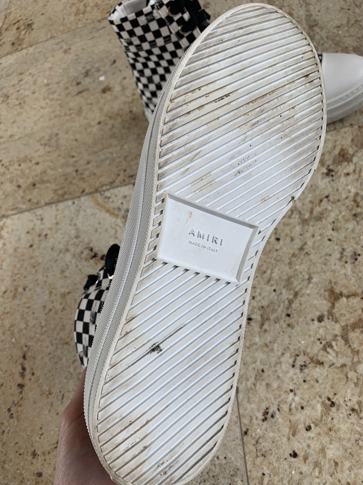Amiri High Top Checker Pattern Sneakers Size US 11 / EU 44 - 9 Thumbnail
