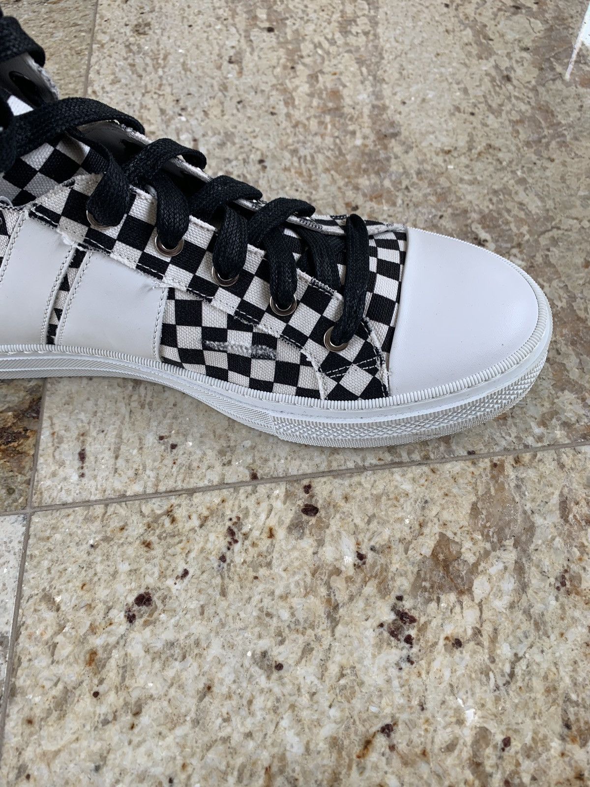 Amiri High Top Checker Pattern Sneakers Size US 11 / EU 44 - 8 Thumbnail
